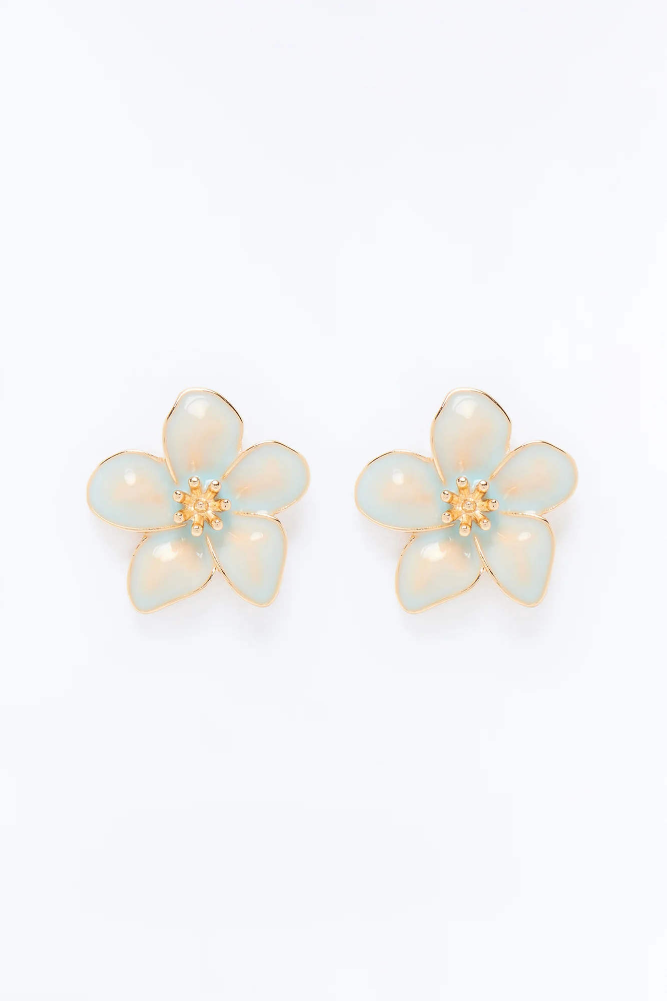 Serene Blossom Stud Earrings - Blue - Image 3
