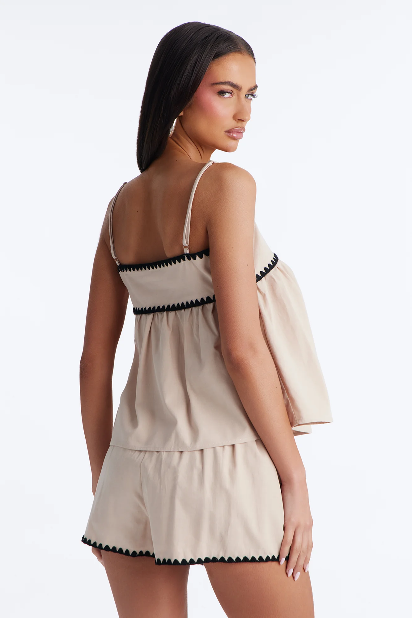 Serene Linen Short Set - Taupe - Image 4