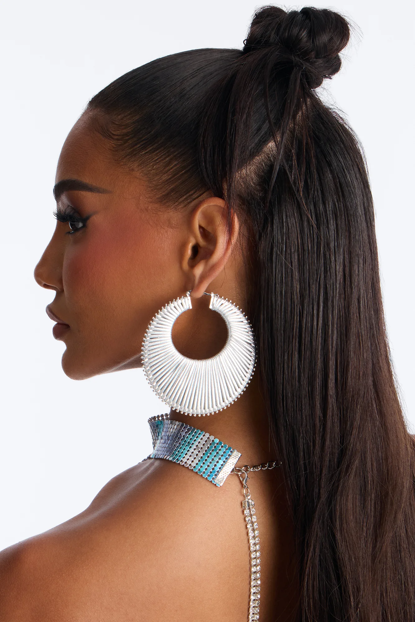 Set The Vibe Hoop Earrings - Silver