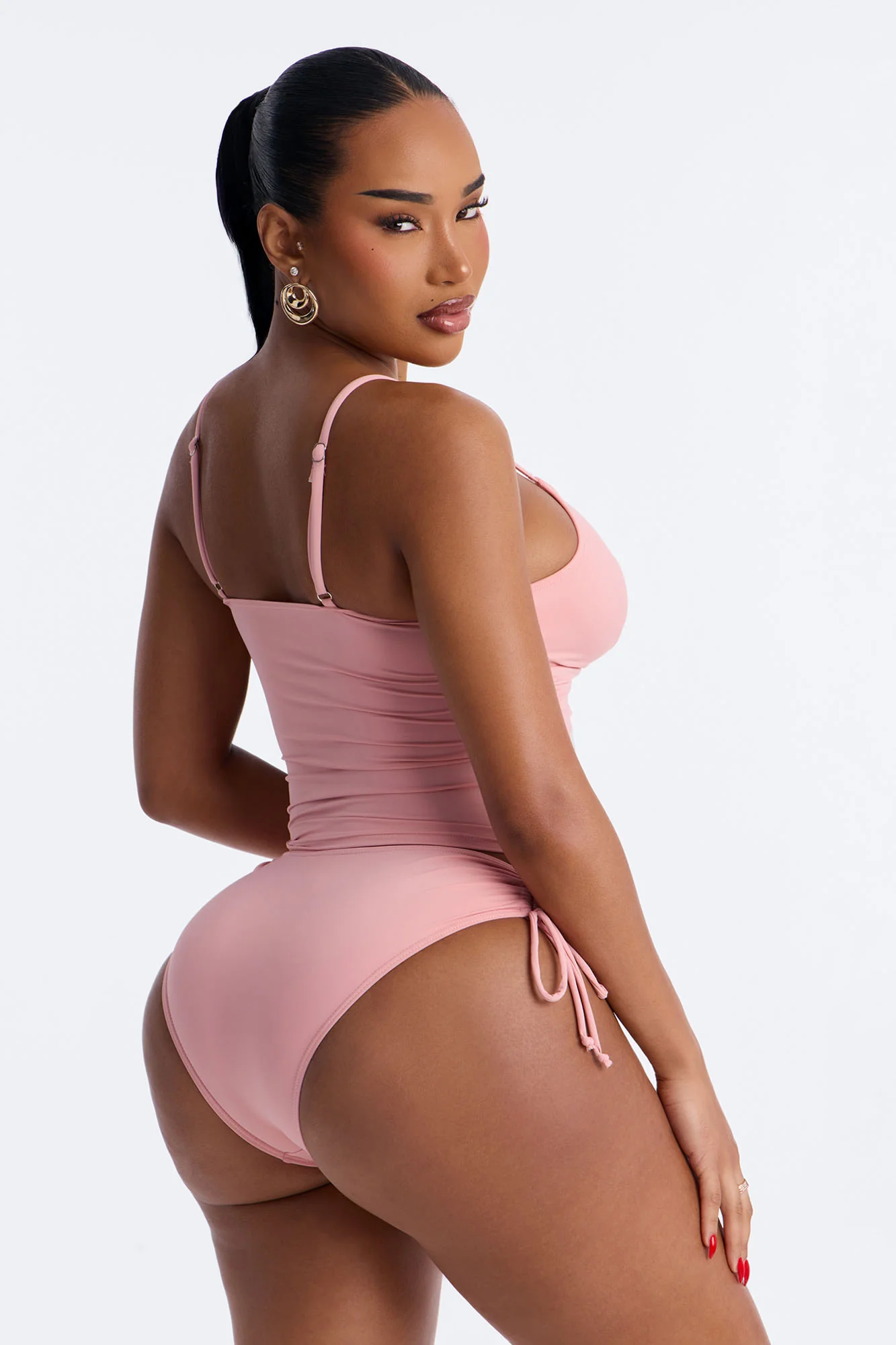 Shady Lady 2 Piece Tankini Bikini Set - Pink - Image 3