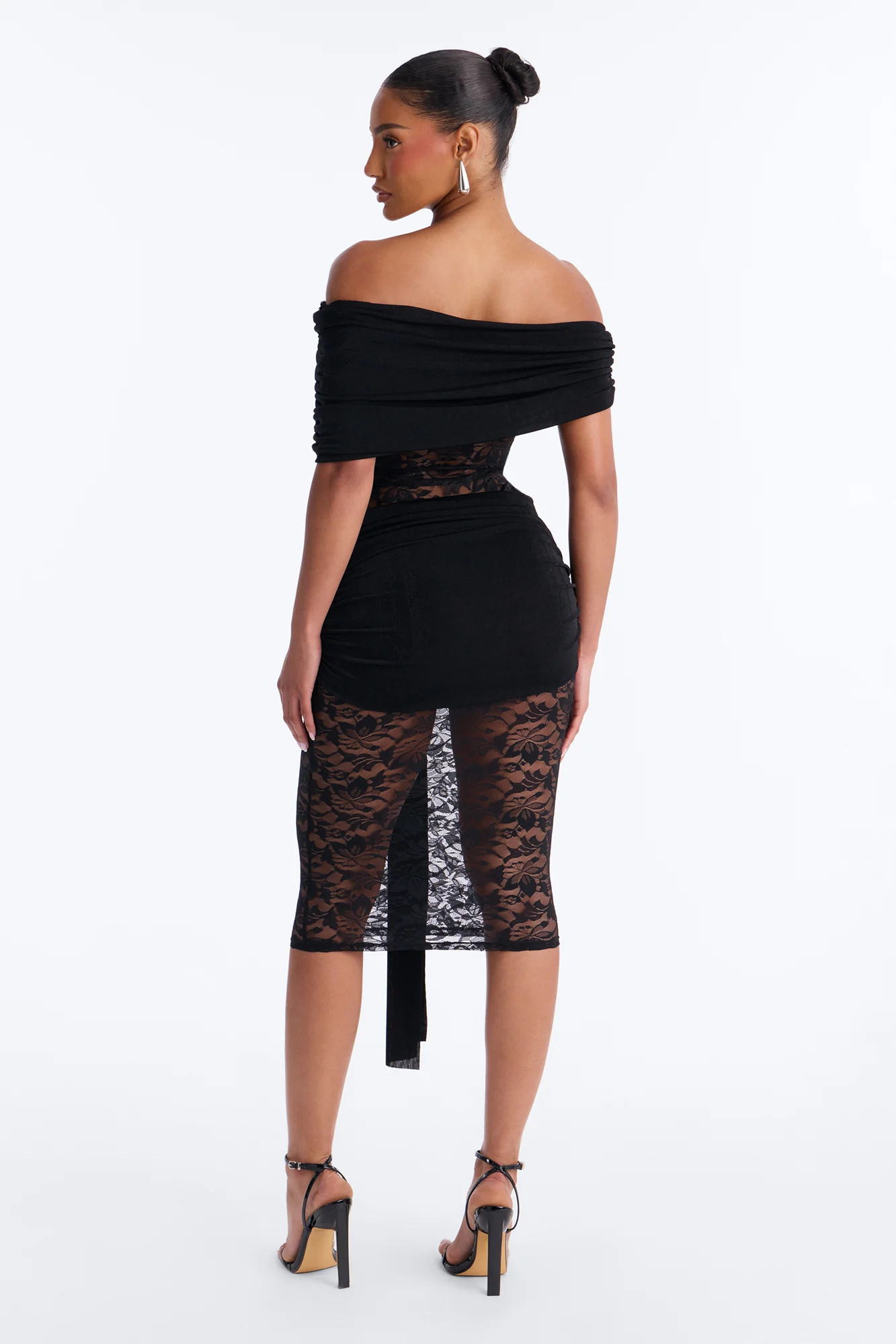 Shanaya Lace Midi Dress - Black - Image 4