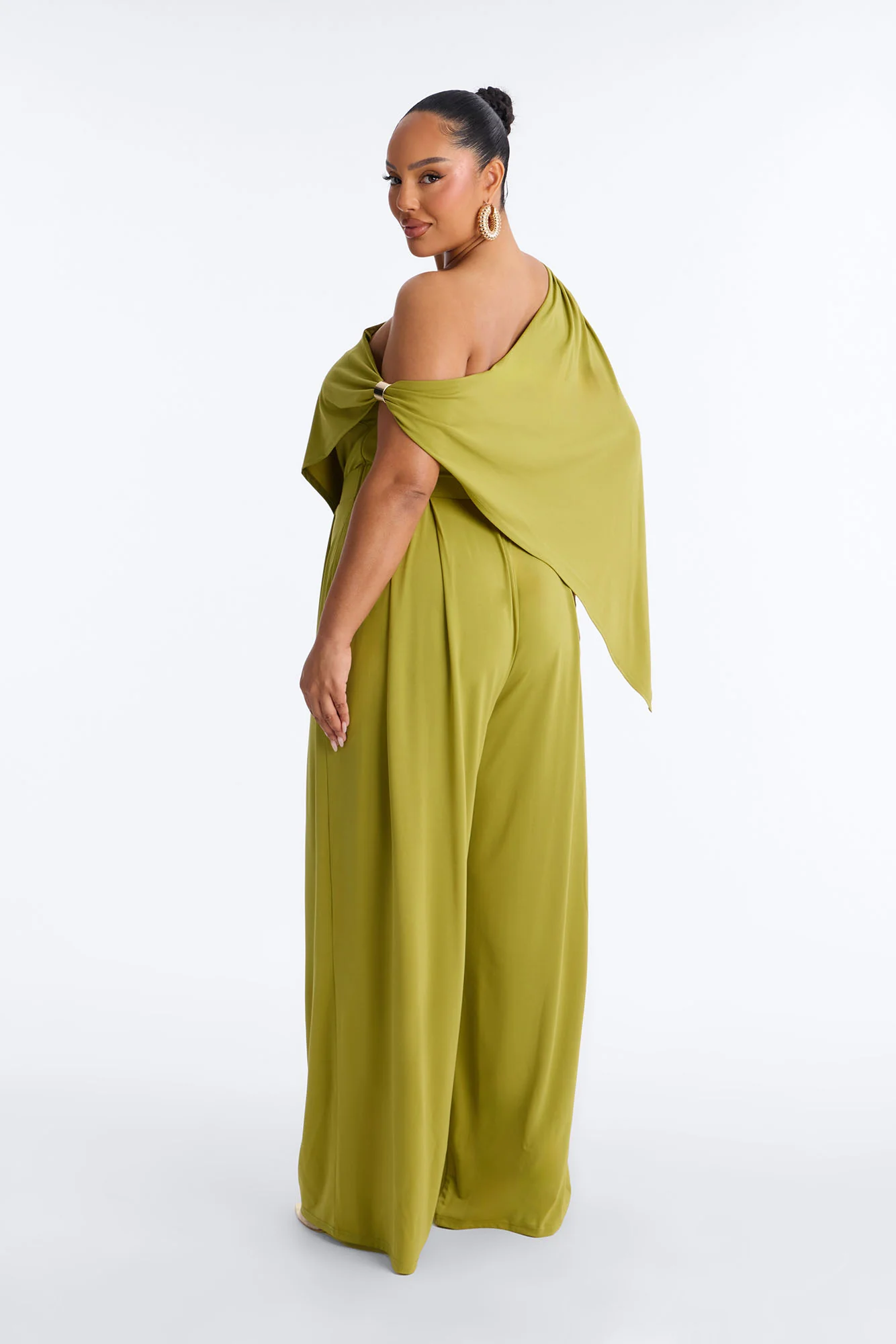 Shanti Asymmetrical Wide Leg Jumpsuit - Green - Image 8