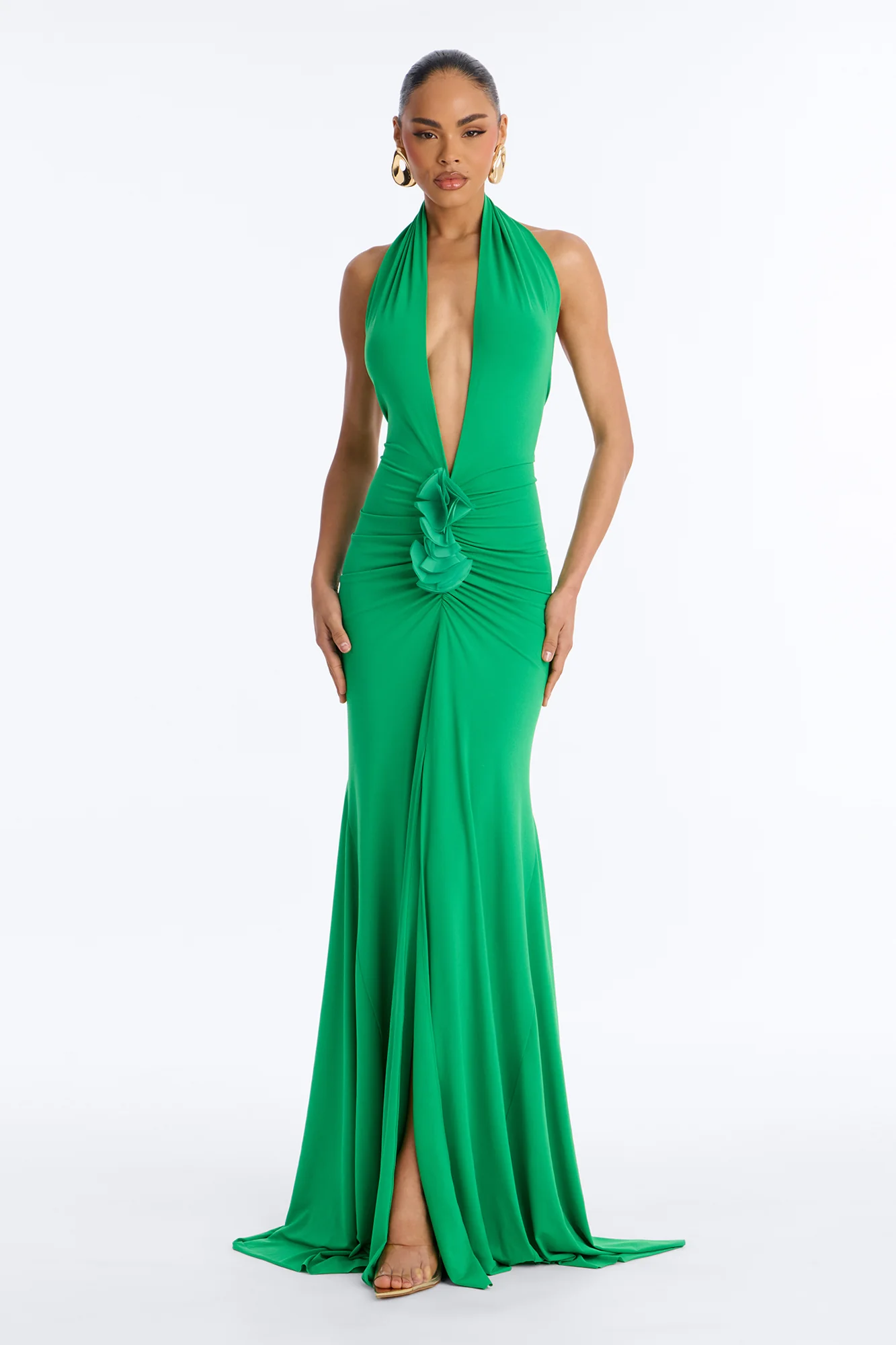 Shayna Halter Backless Maxi Dress - Kelly Green