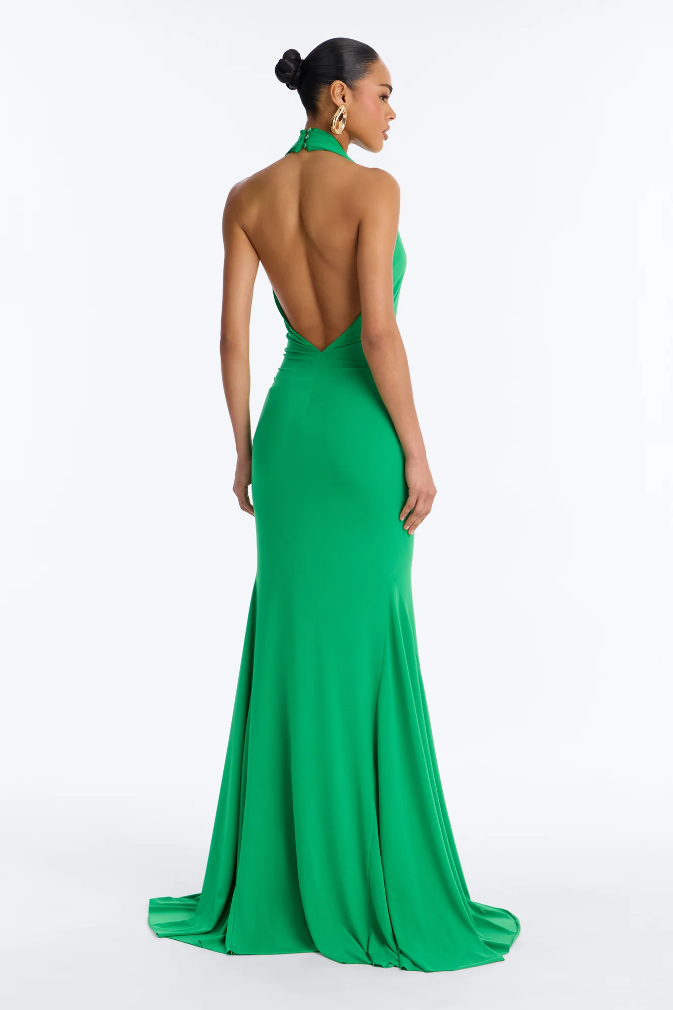 Shayna Halter Backless Maxi Dress - Kelly Green - Image 4