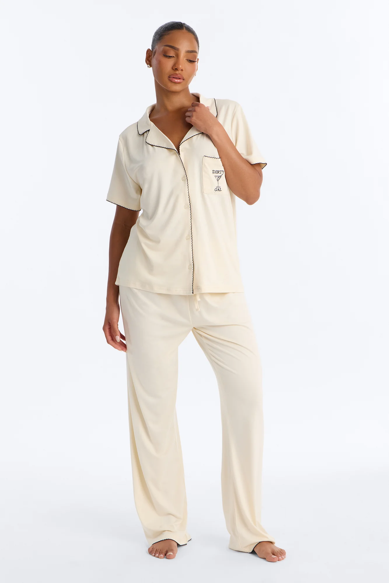 She Likes It Dirty PJ Pant Set - Cream/combo - Image 5