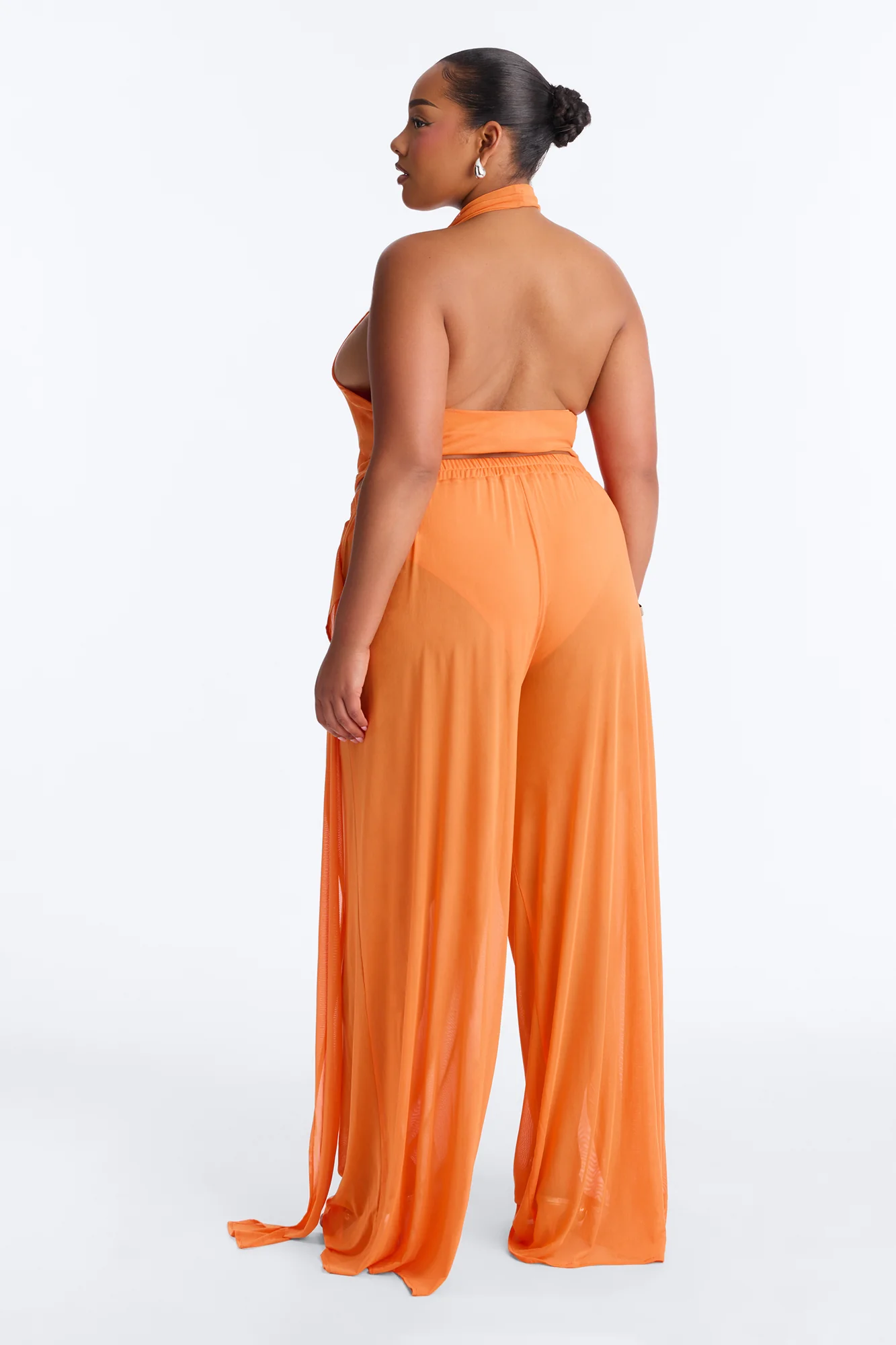 Sheer Obsession Mesh 3 Piece Pant Set - Orange - Image 8