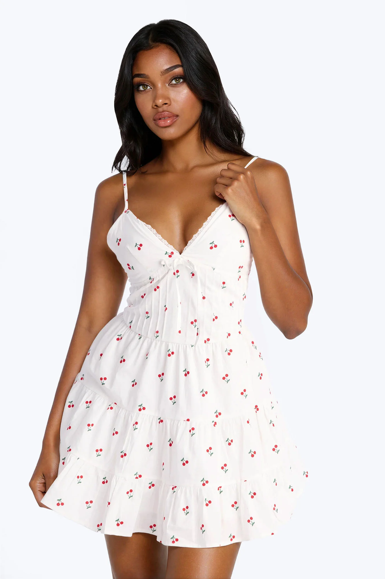 Shelby Cherry Mini Dress - White/combo - Image 2