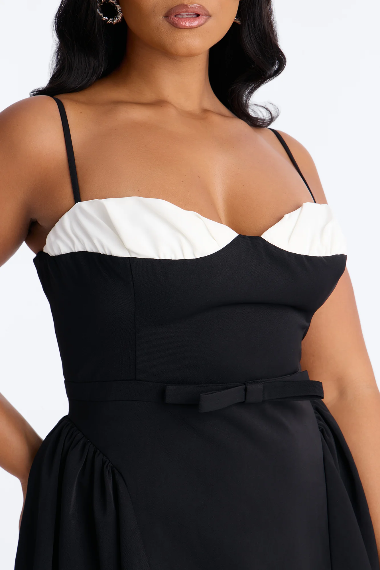 Sheri Crepe Fit And Flare Mini Dress - Black/White - Image 7