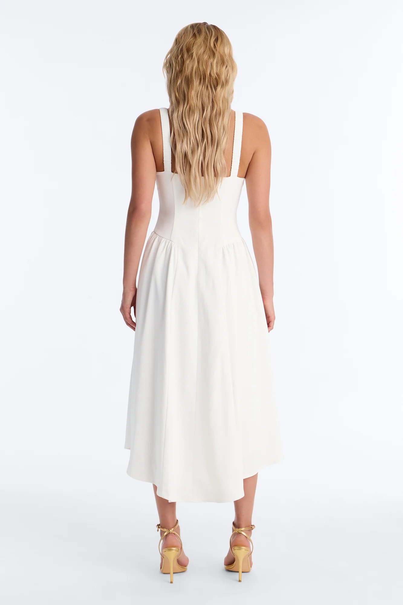 Sheri Crepe Midi Dress - White - Image 4