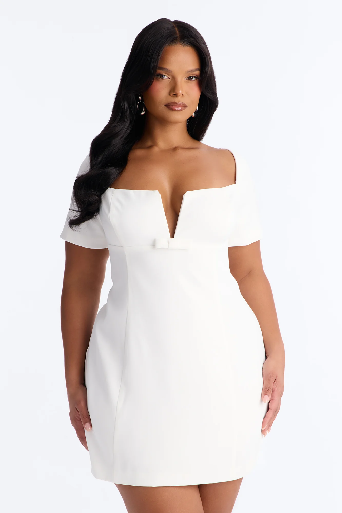 Sheri Crepe Mini Dress - White - Image 5