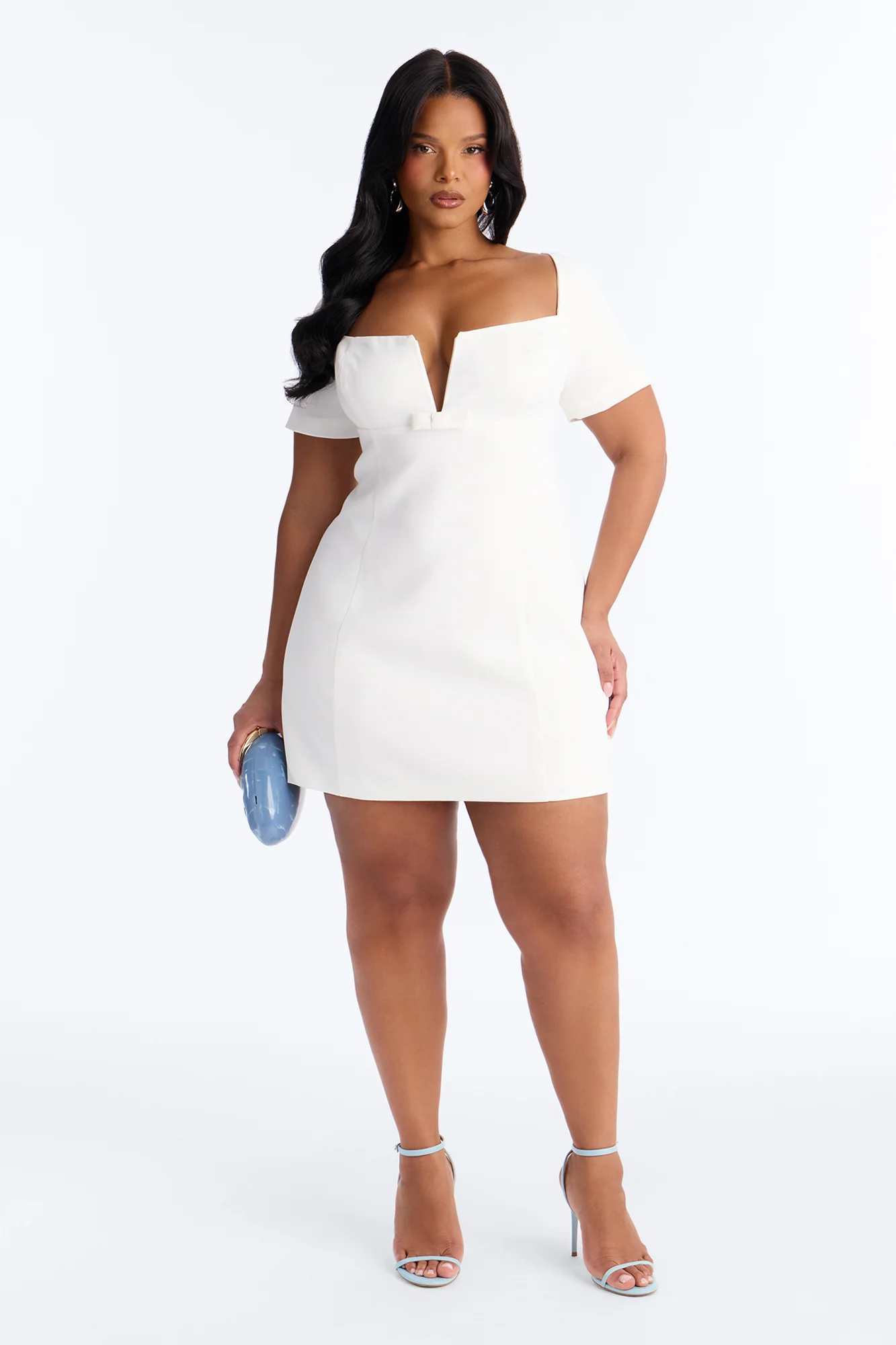 Sheri Crepe Mini Dress - White - Image 6