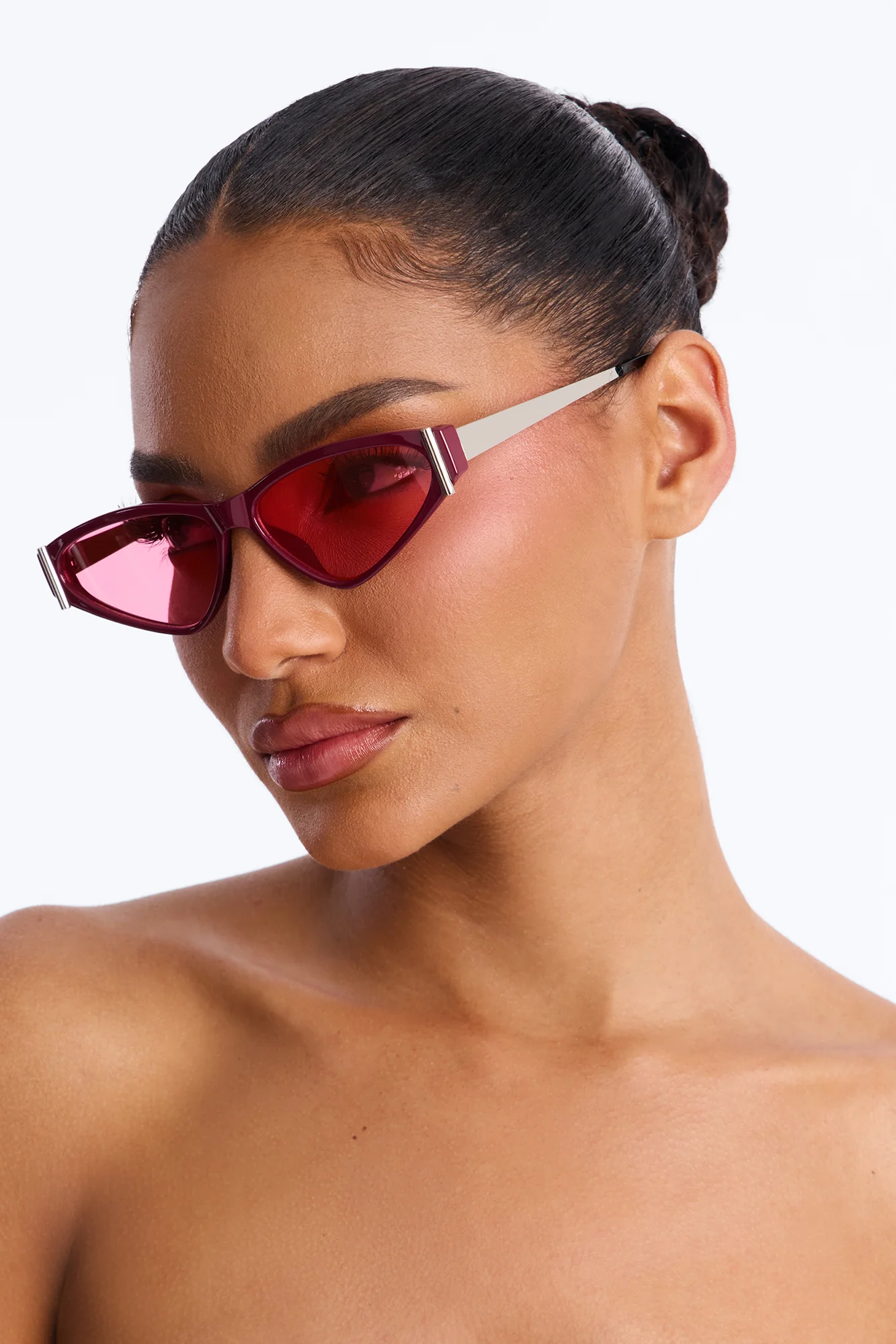 Sherly Temple Cat Eye Sunglasses - Red/combo - Image 2