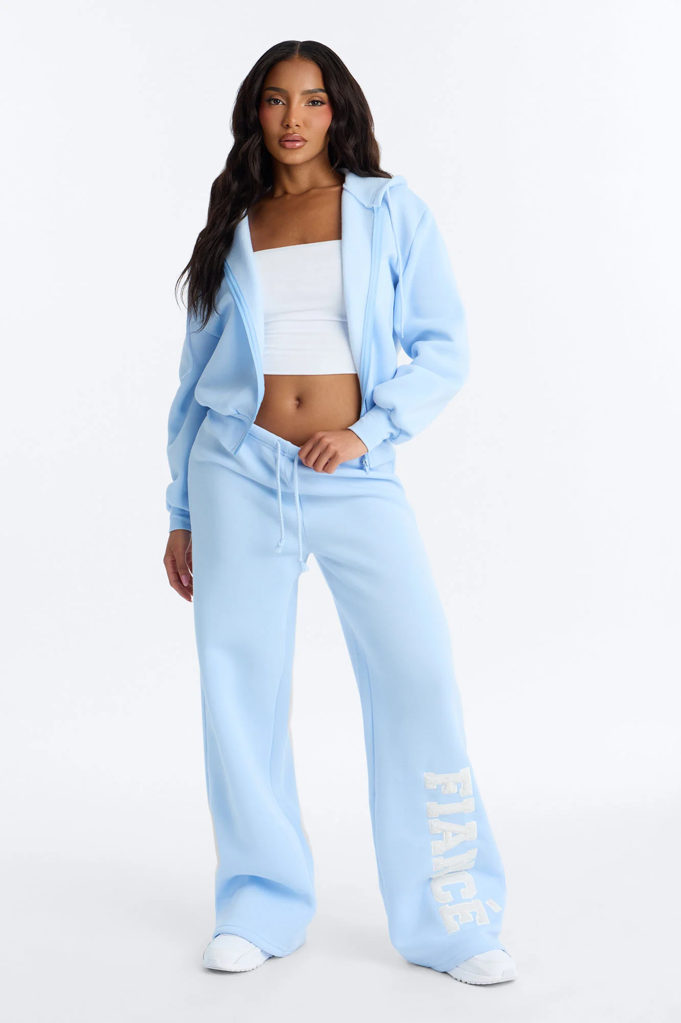 She's A Fiancé Fleece Pant Set - Light Blue