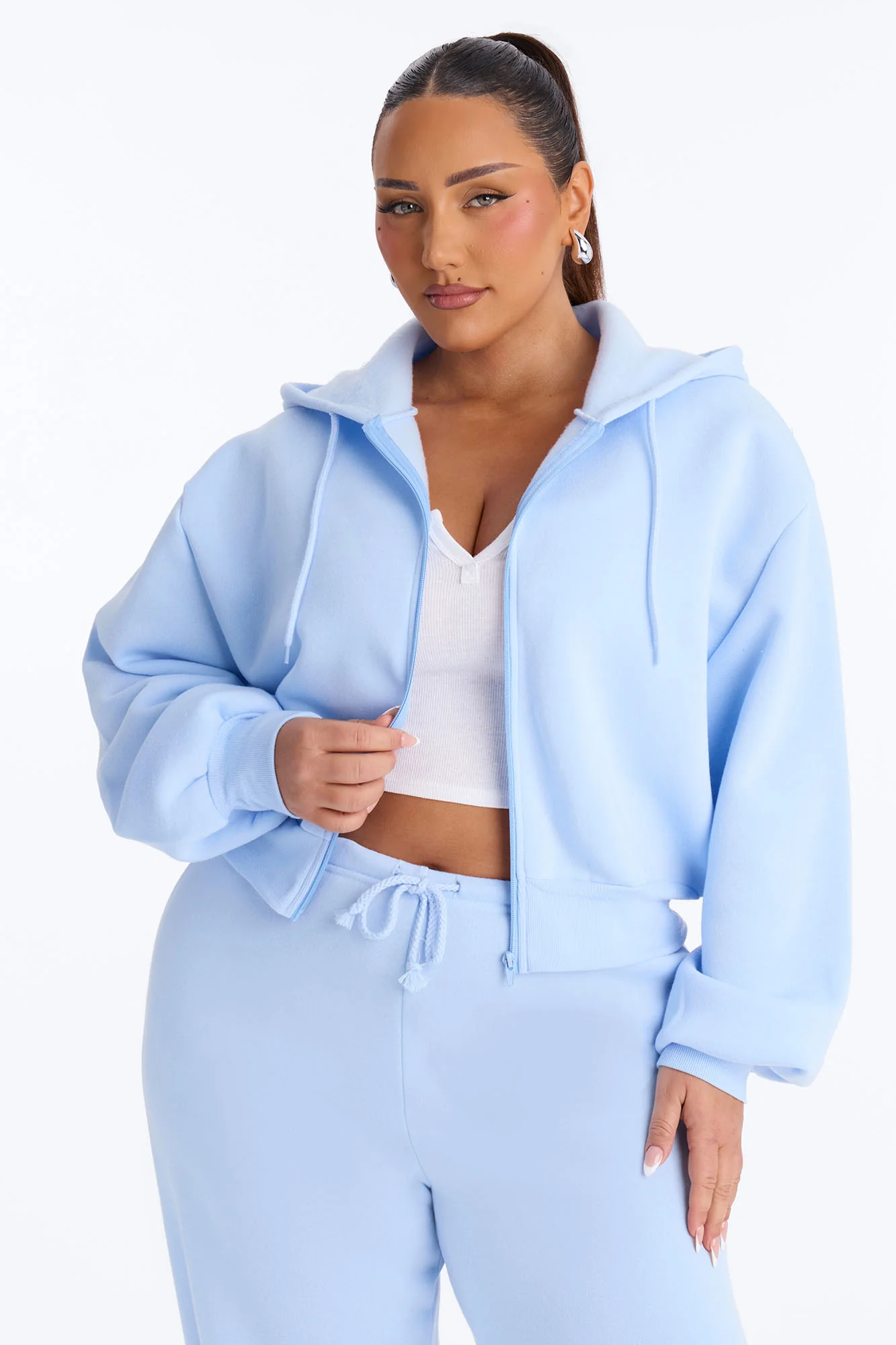 She's A Fiancé Fleece Pant Set - Light Blue - Image 6