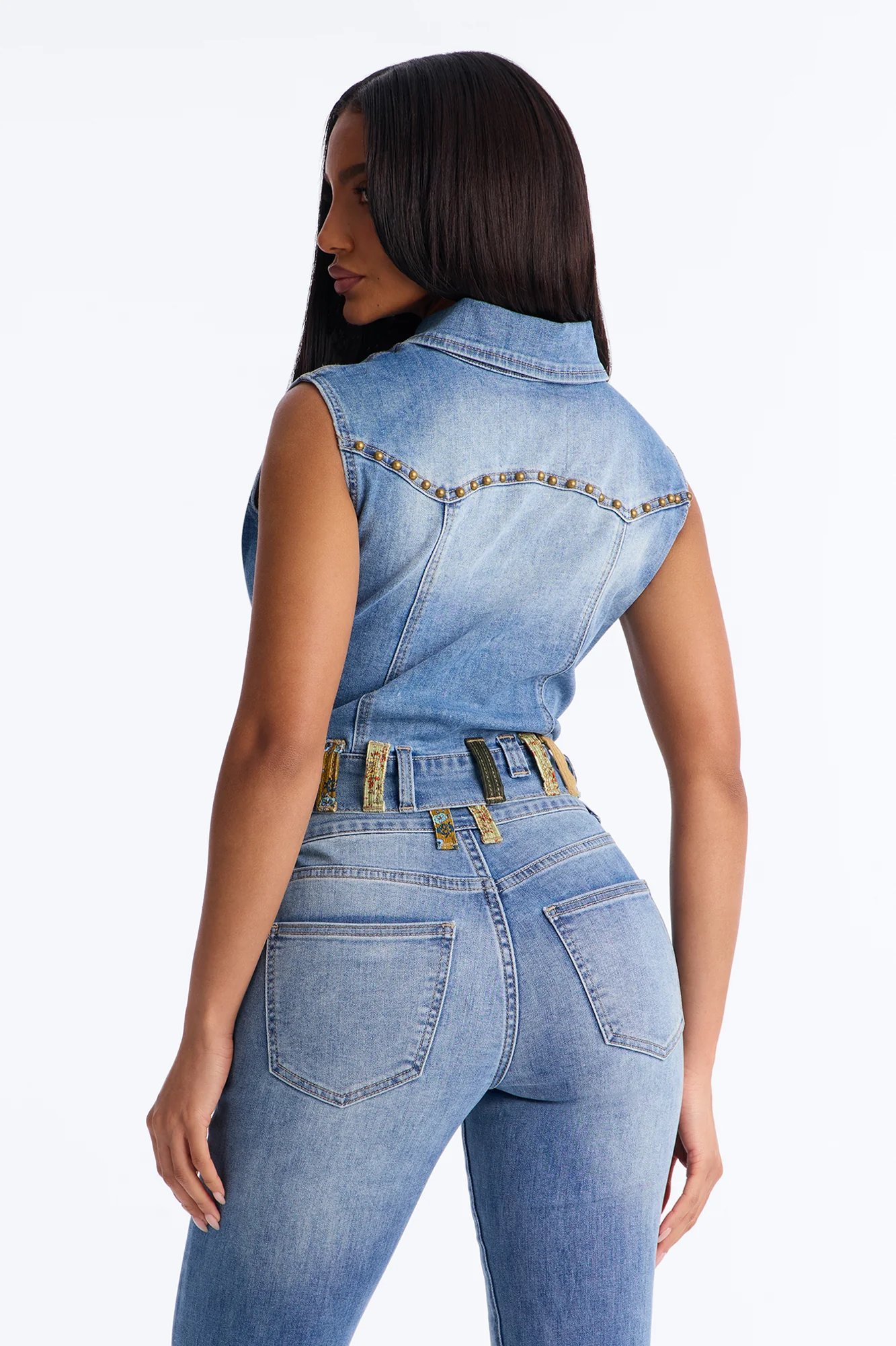 She's A Flirt Denim Vest - Medium Wash - Image 4