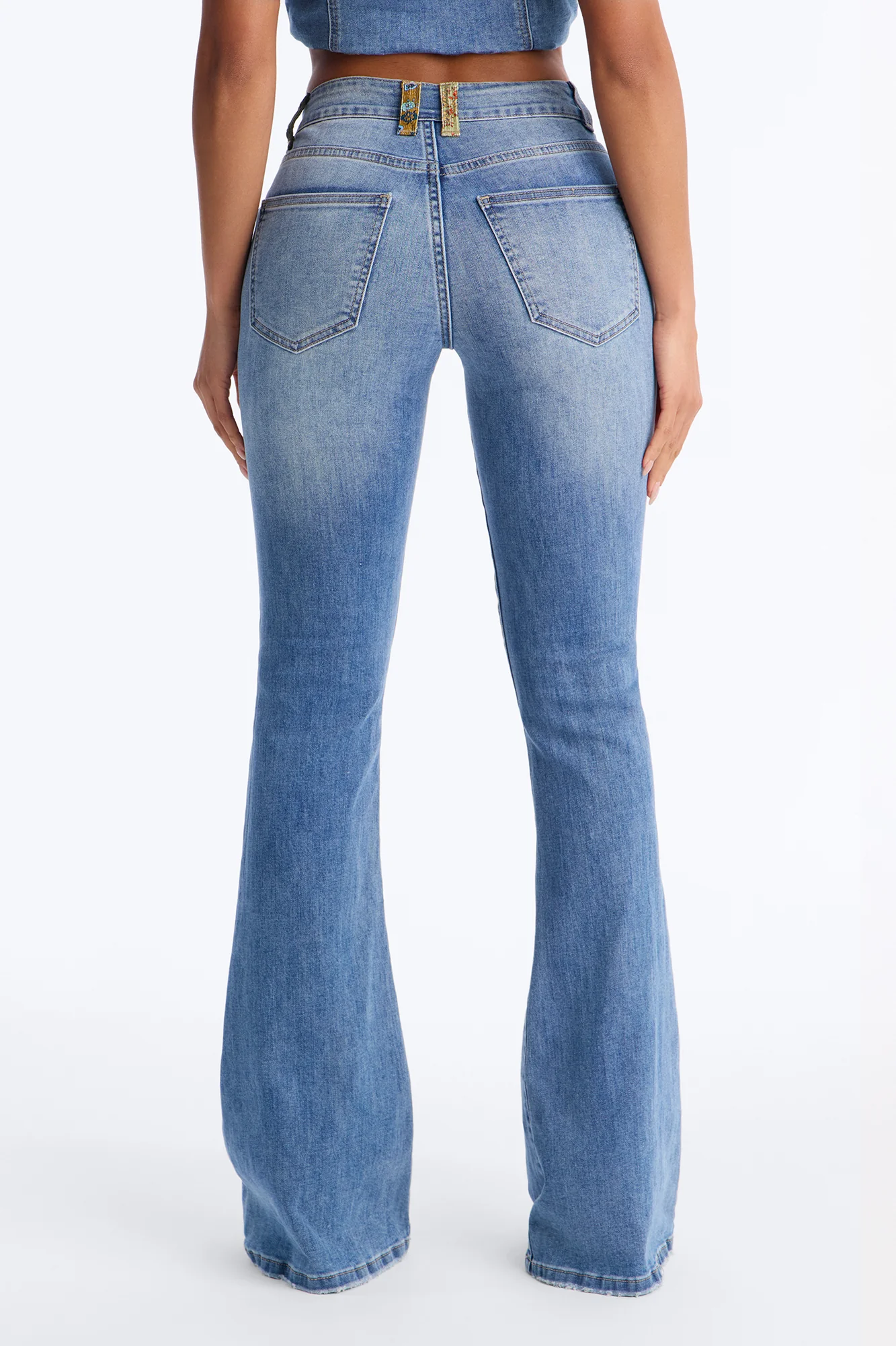 She's A Flirt Studded Flare Jeans - Medium Wash - Image 4