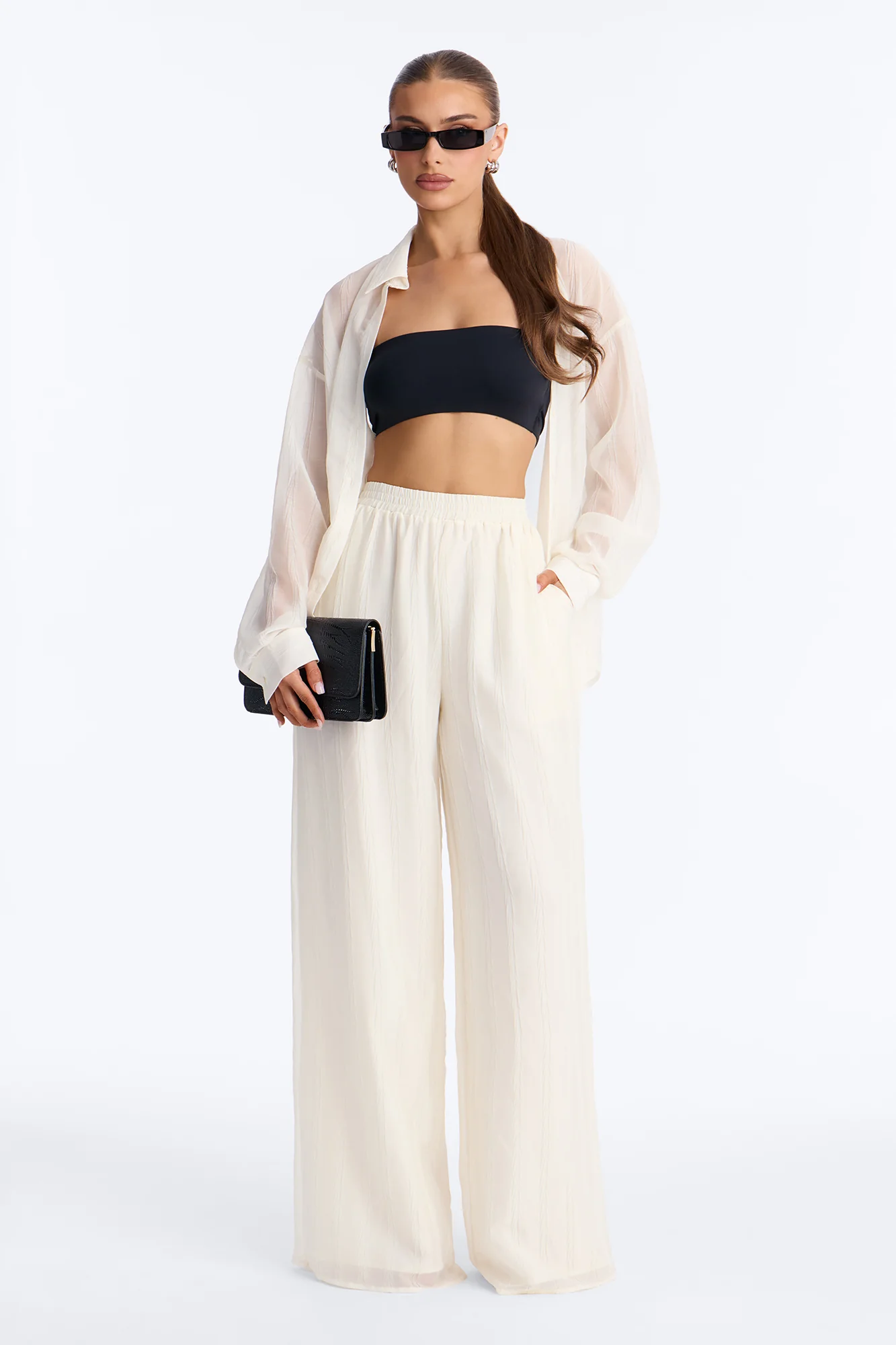 She's So Sheer Pant Set - Ivory