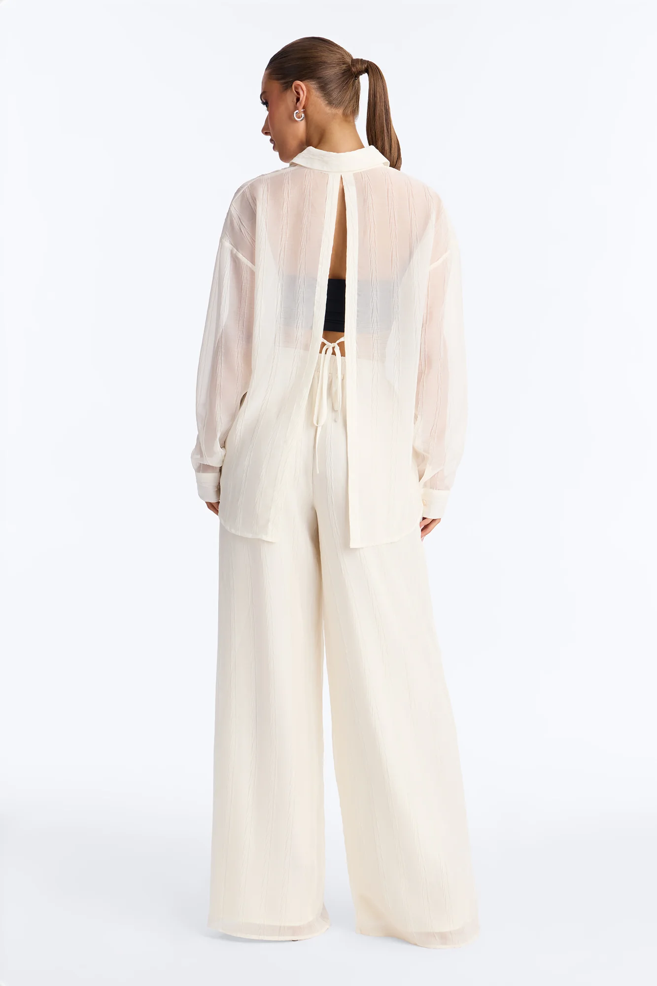 She's So Sheer Pant Set - Ivory - Image 4