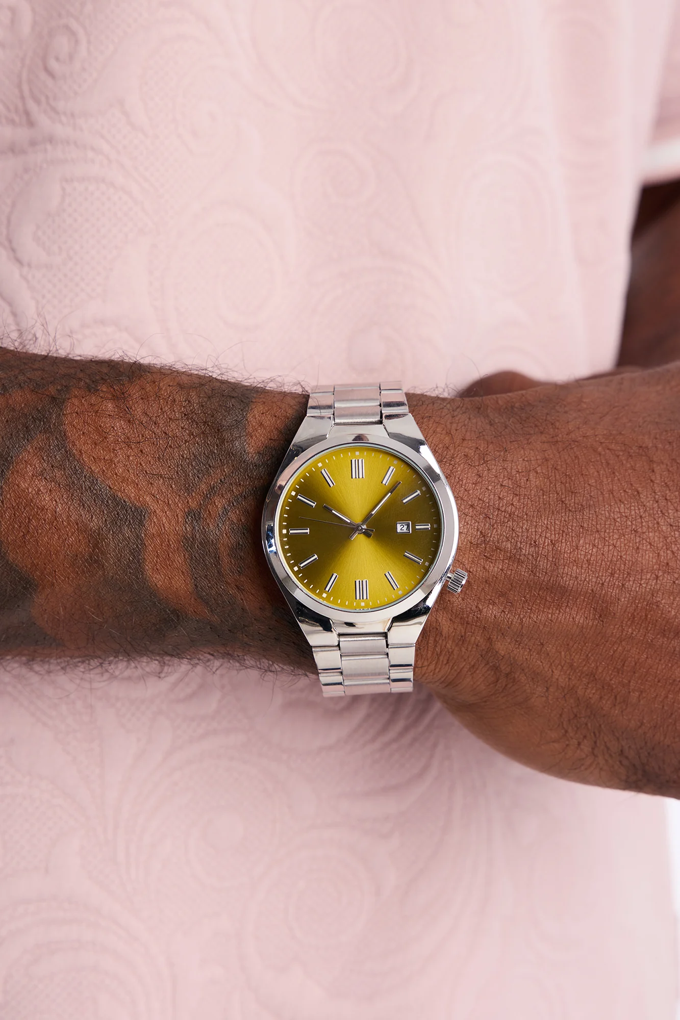 Shifting Dimensions Watch - Silver/Brown