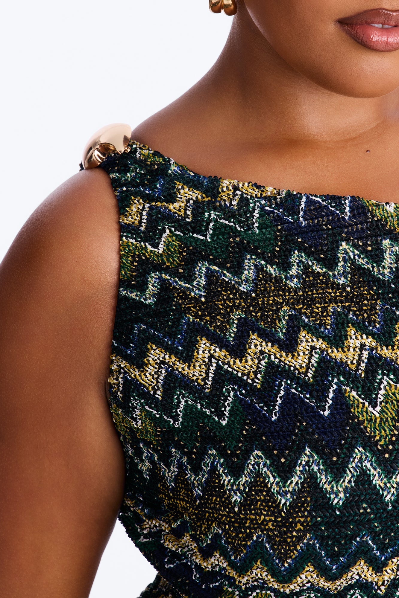 Shoreline Slay Chevron Crochet Mini Dress - Navy/combo - Image 7