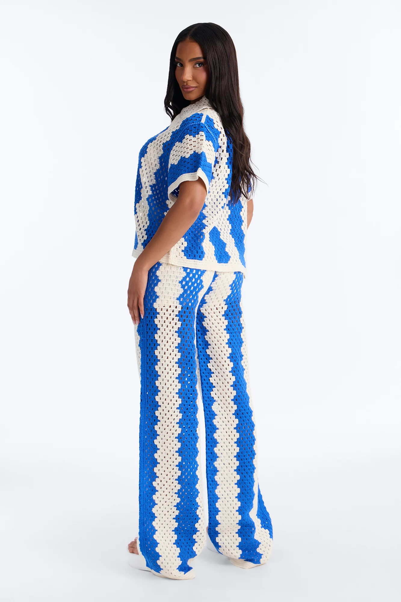 Shoreline Symphony Crochet Pant Set - Blue/combo - Image 4
