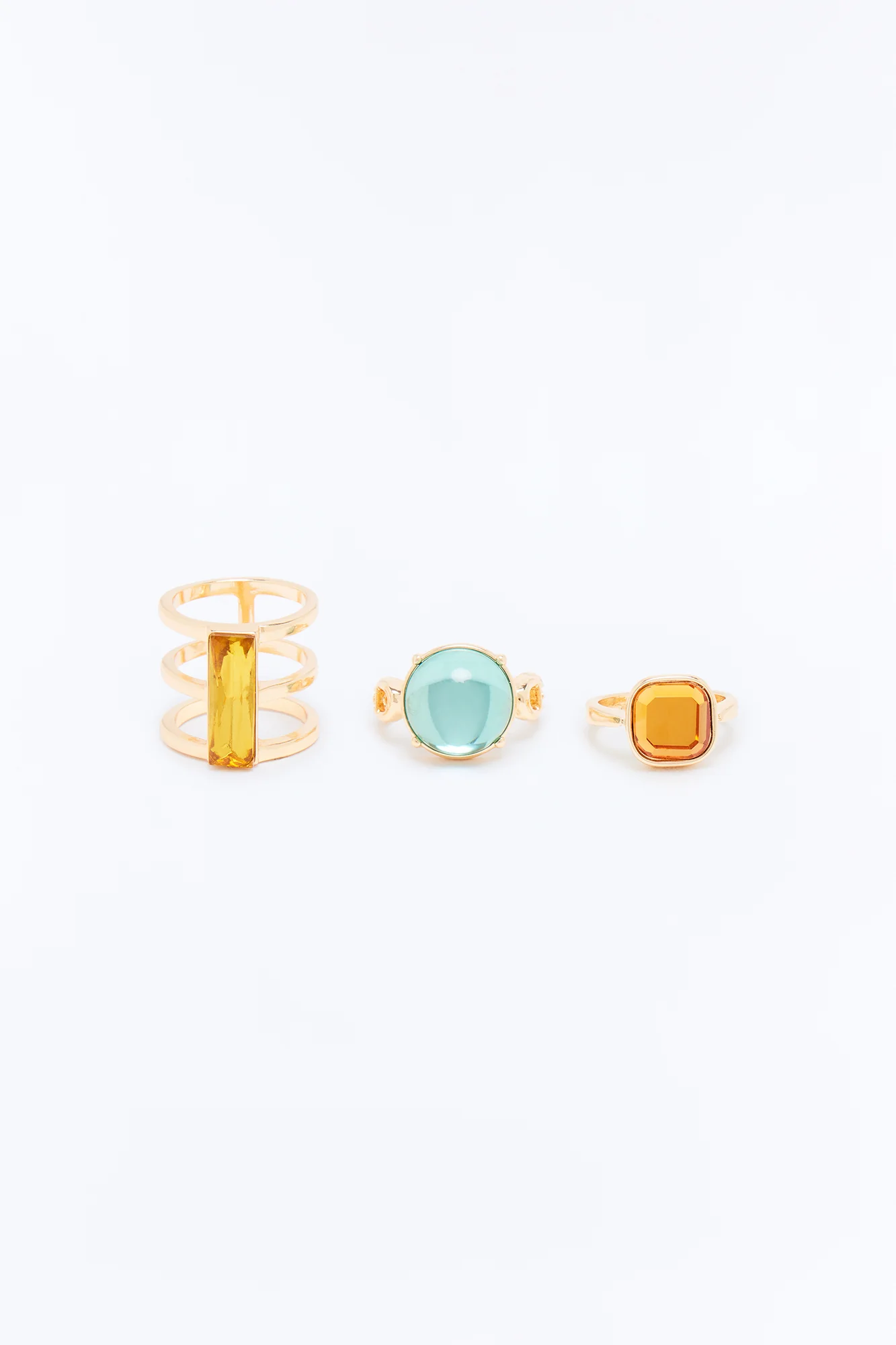 Show Out 3 Piece Ring Set - Multi Color