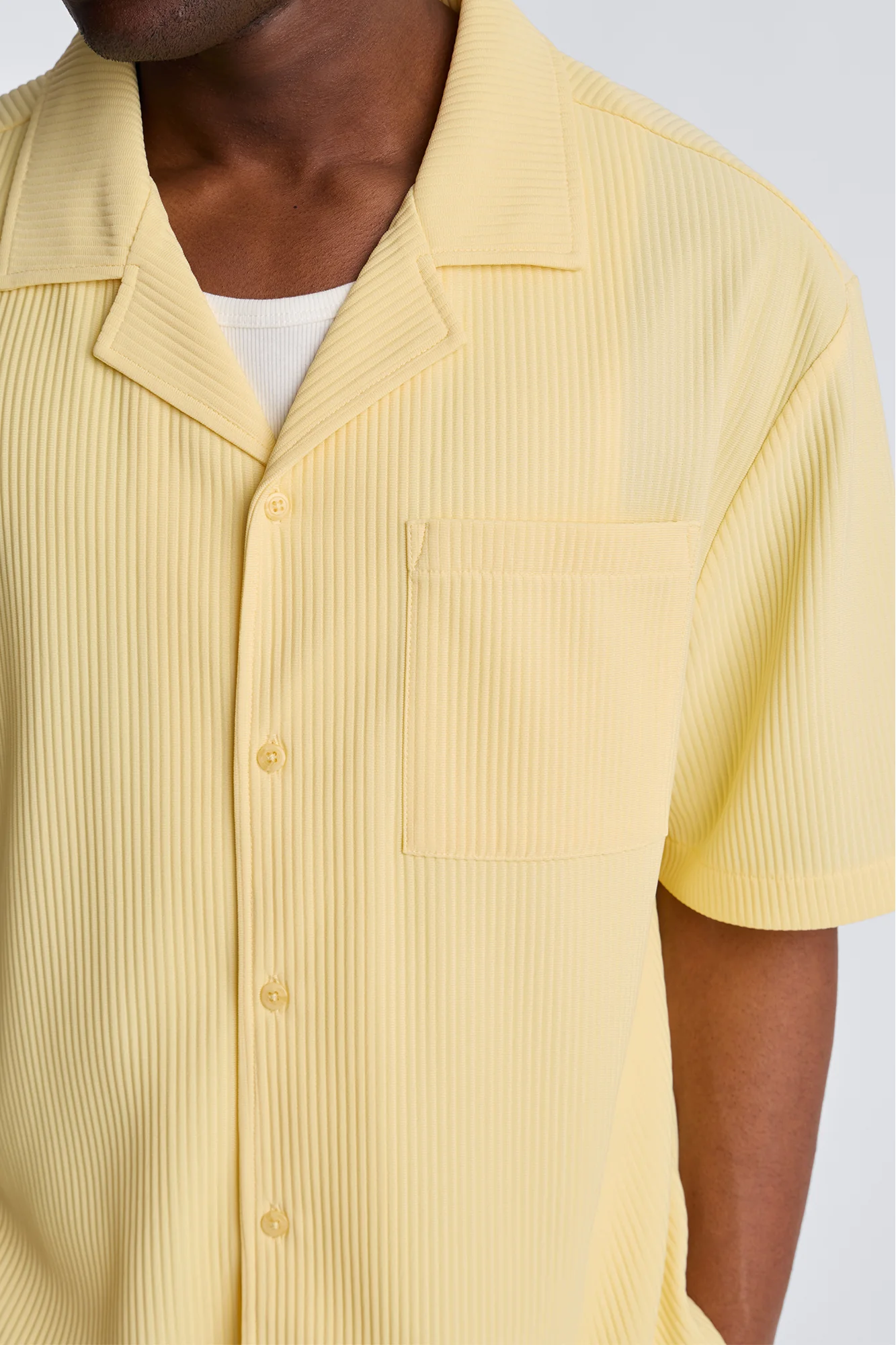 Show Up Short Sleeve Cuban Shirt - Butter Yellow - Image 3
