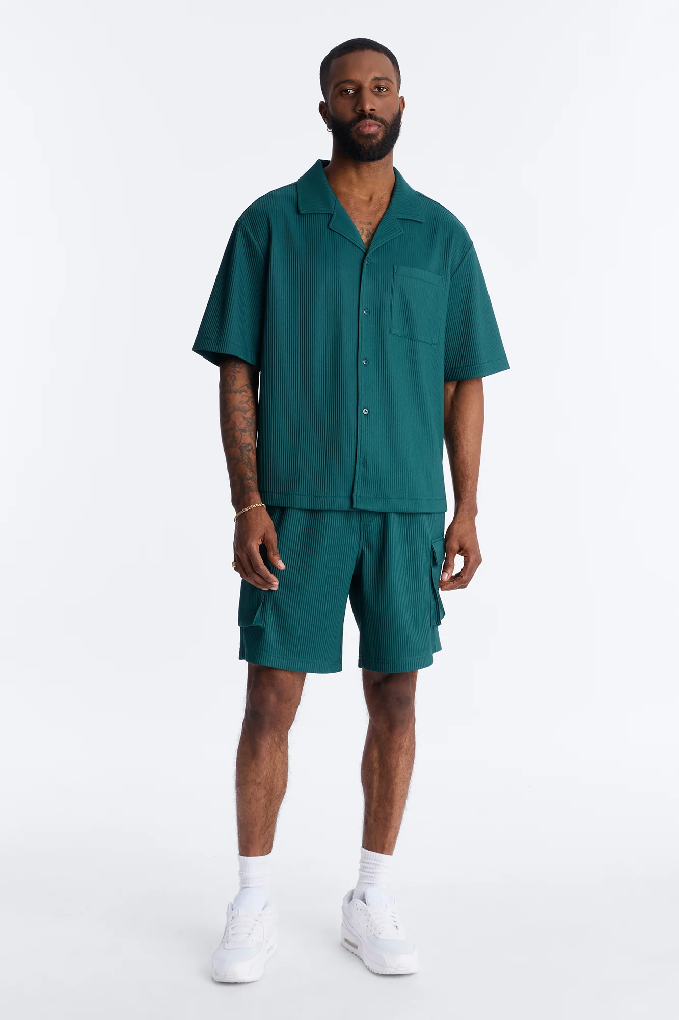 Show Up Short Sleeve Cuban Shirt - Teal - Image 2