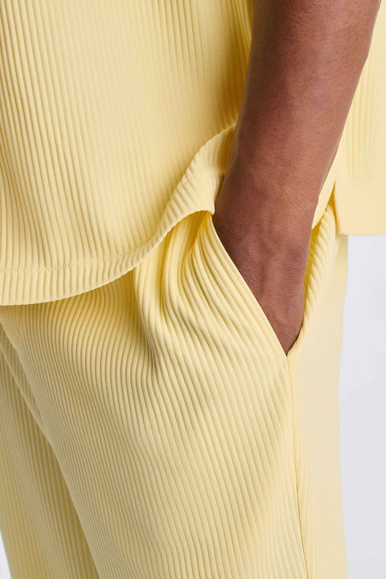 Show Up Slim Slit Pants - Butter Yellow - Image 4