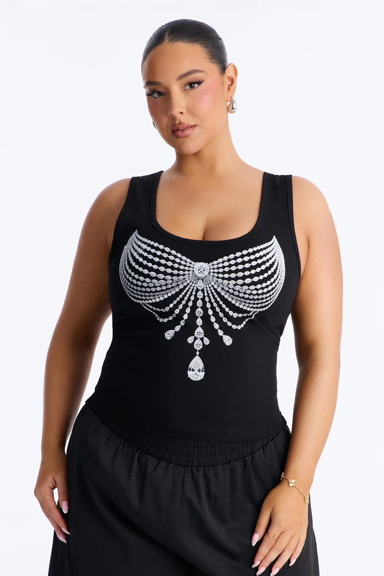 Showgirl Bra Tank Top - Black - Image 5