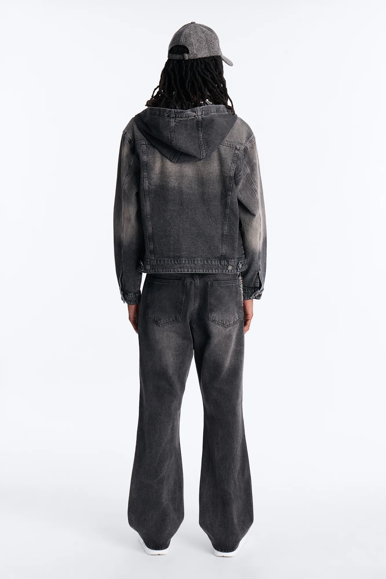 Shrunken Off Duty Denim Trucker Jacket - Black Wash - Image 4