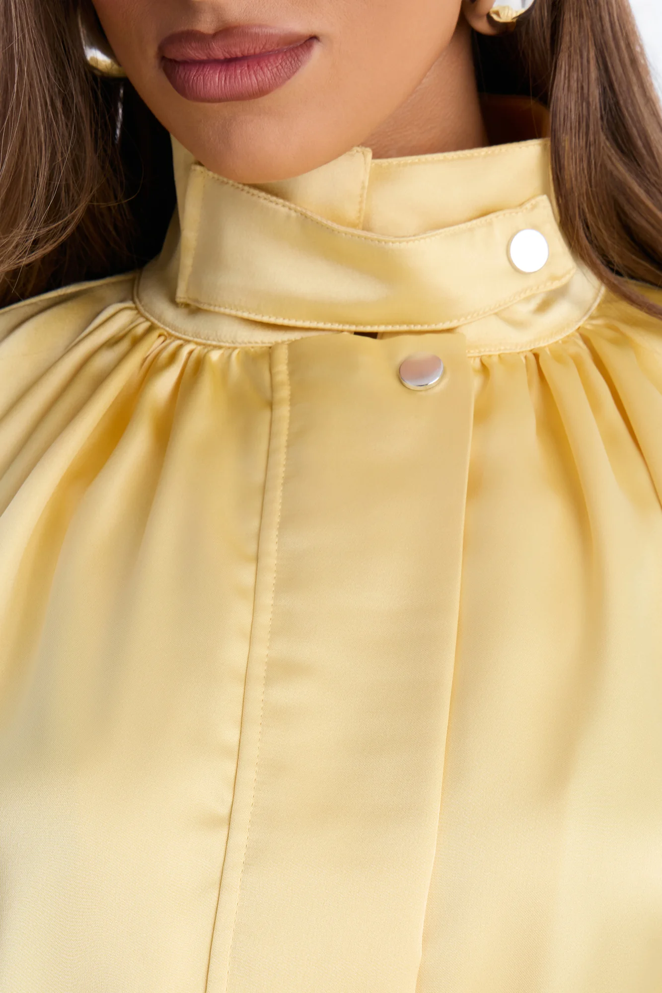 Sia Satin Collar Romper - Yellow - Image 3