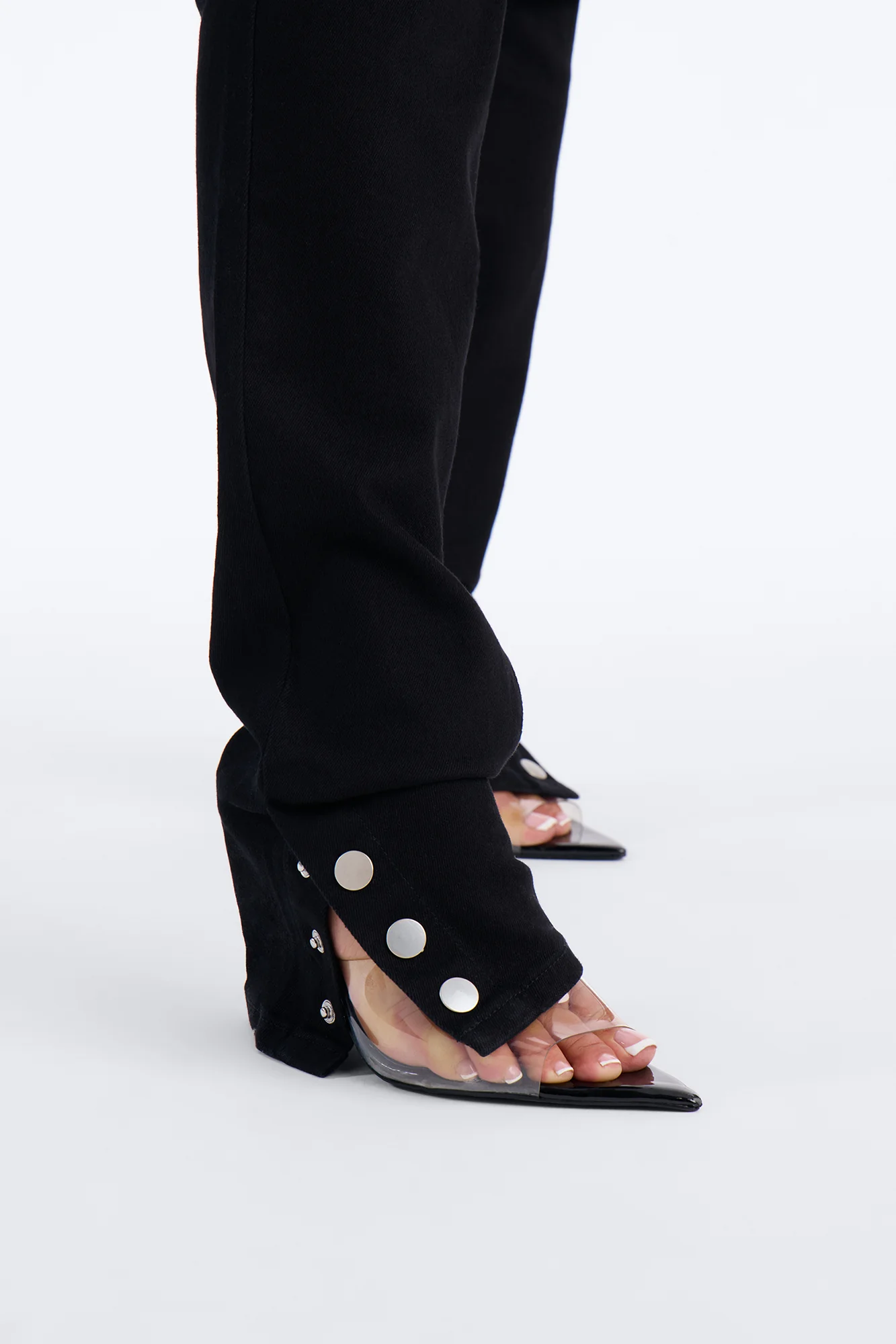 Siena Straight Leg Button Stacked Pant - Black - Image 7