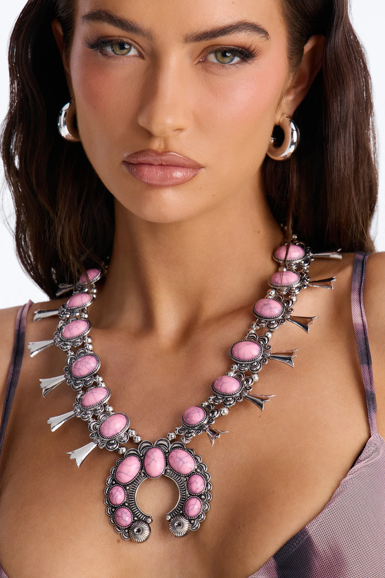 Sierra Jeweled Necklace - Pink/combo