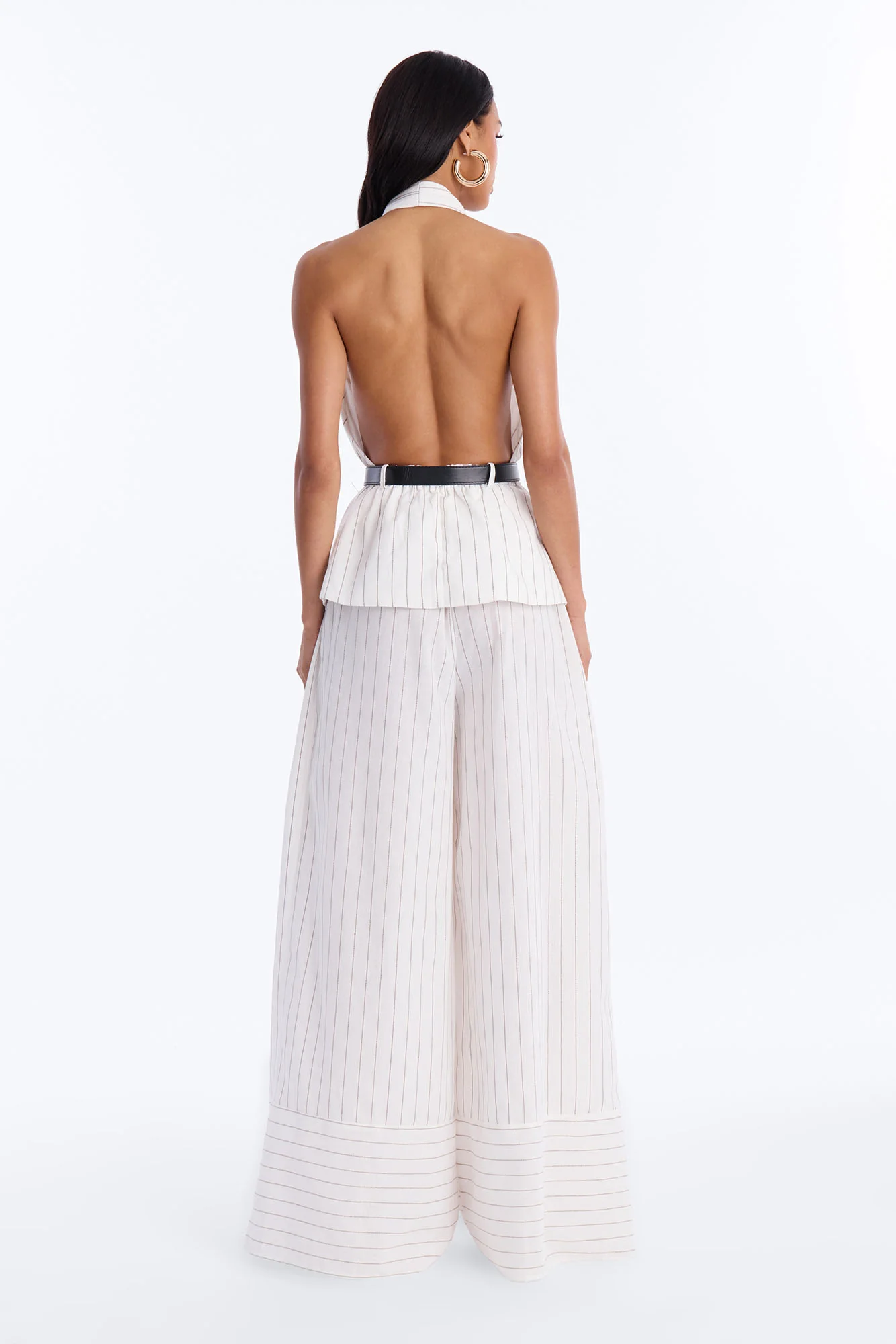 Signature Edit Linen Belted Pant Set - Ivory/combo - Image 4
