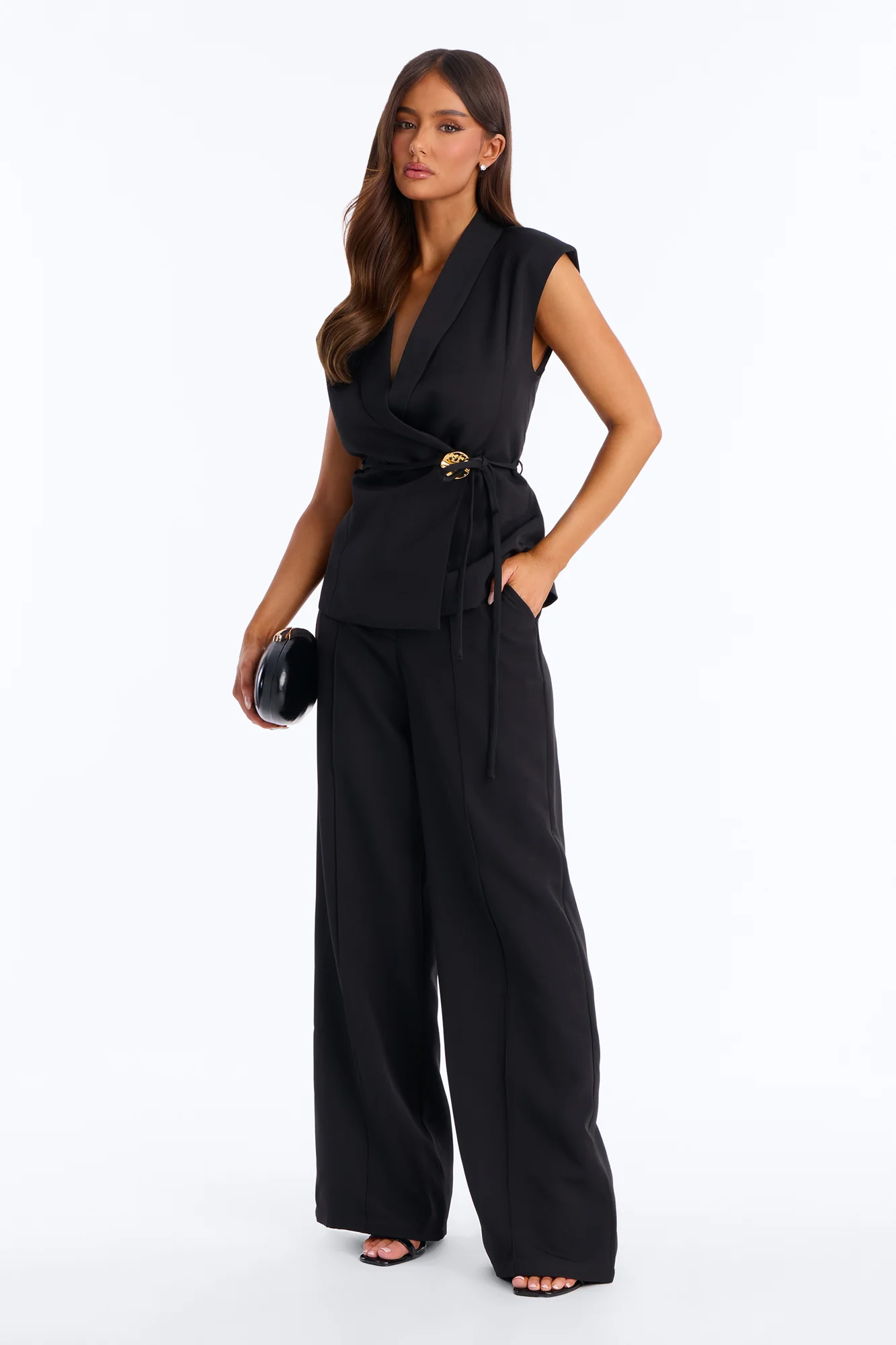 Signature Move Vest Pant Set - Black