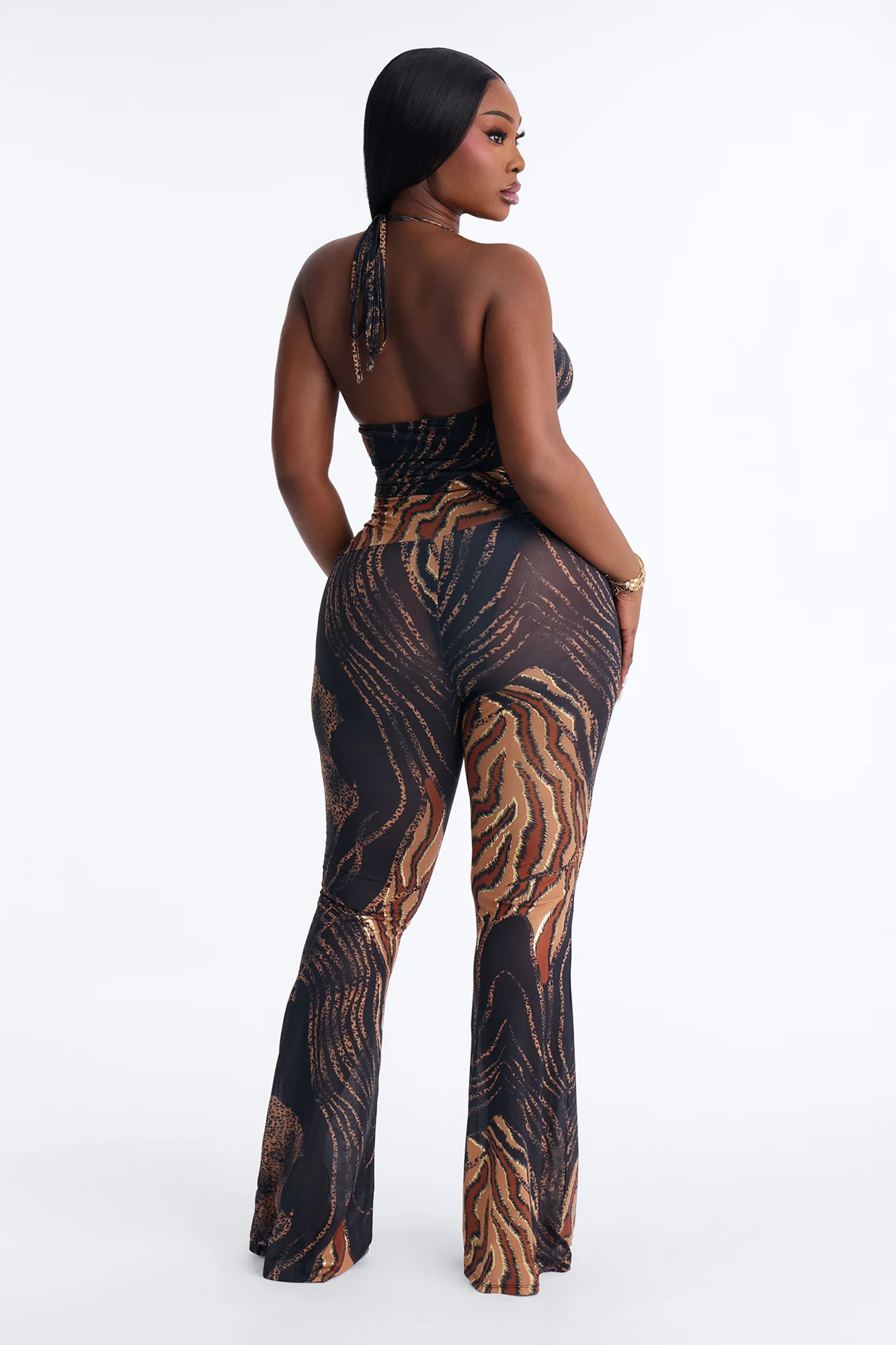 Silent Stunner Hardware Halter Pant Set - Black/combo - Image 8