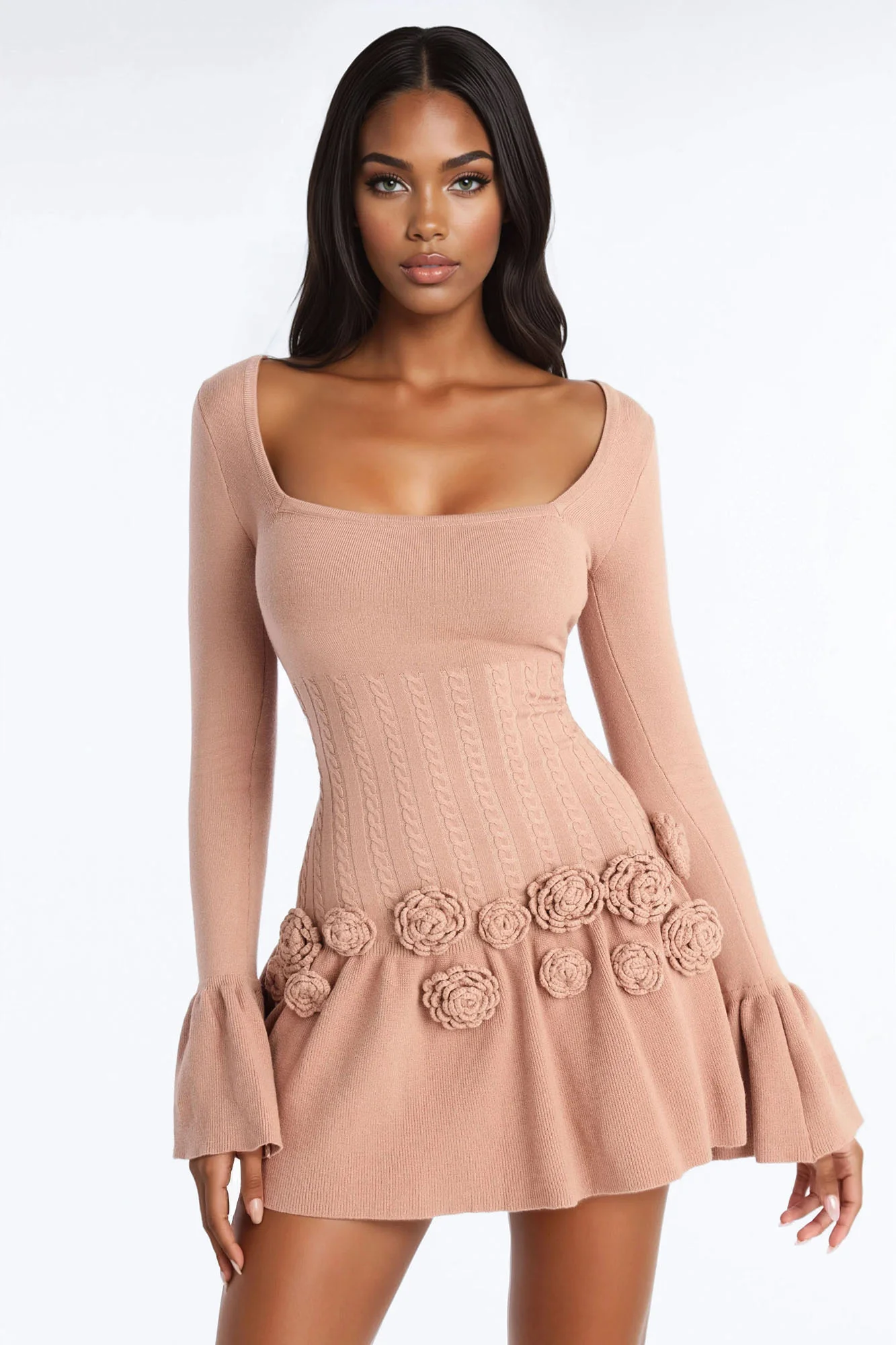 Silvana Rose Sweater Mini Dress - Mocha - Image 2