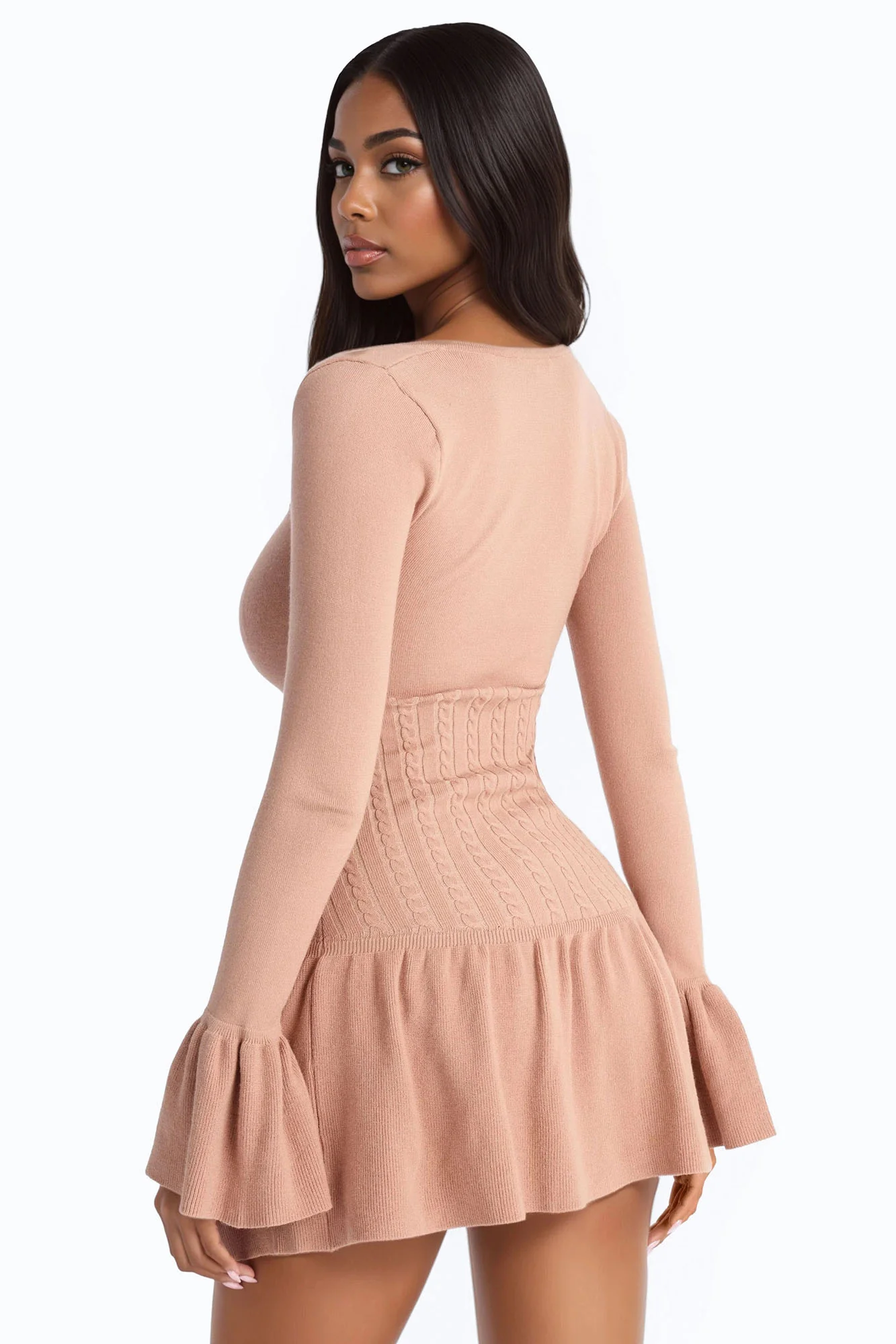 Silvana Rose Sweater Mini Dress - Mocha - Image 3
