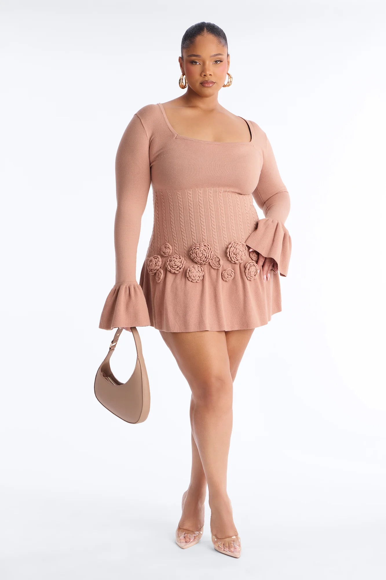 Silvana Rose Sweater Mini Dress - Mocha - Image 4