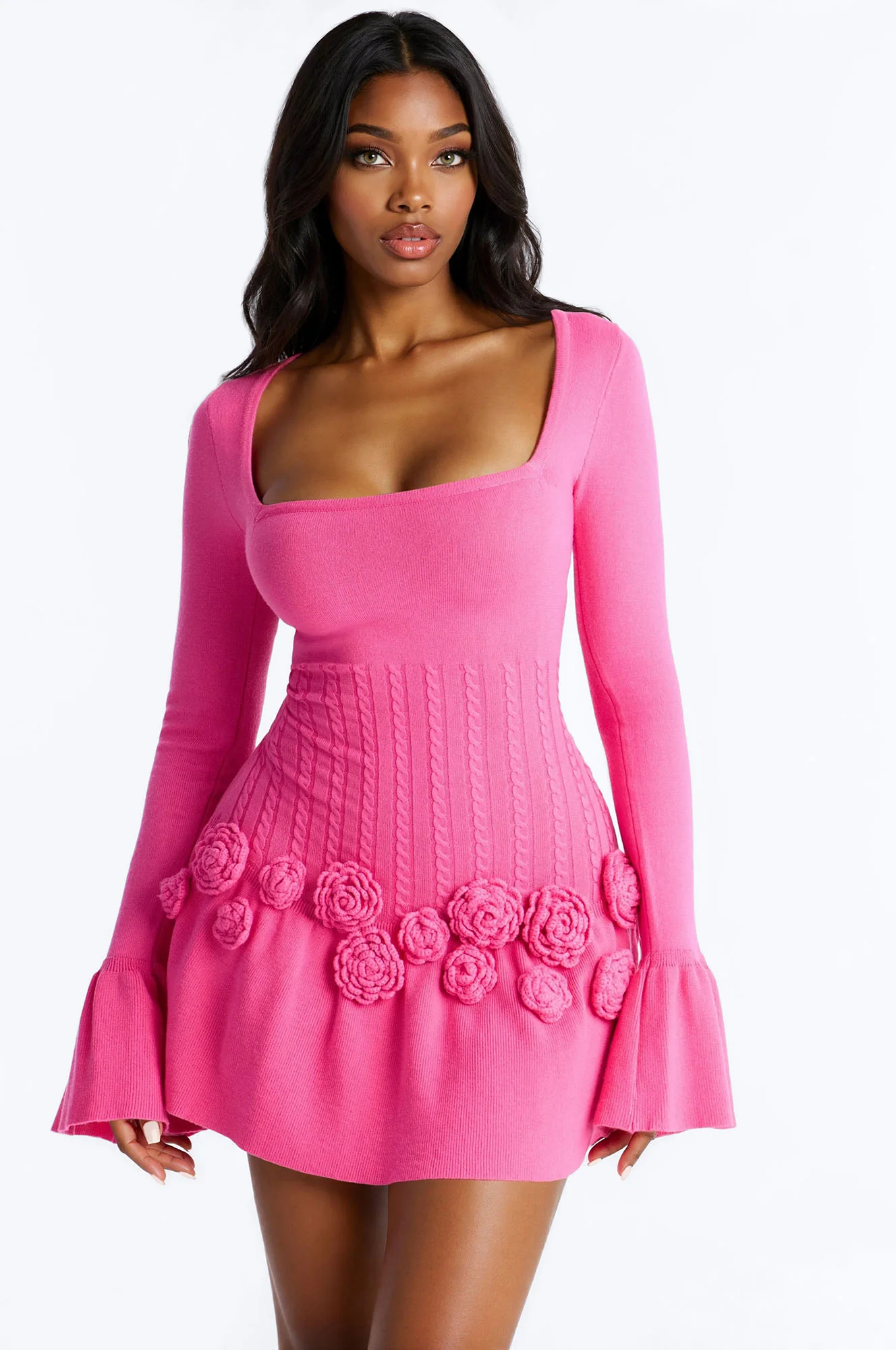 Silvana Rose Sweater Mini Dress - Pink