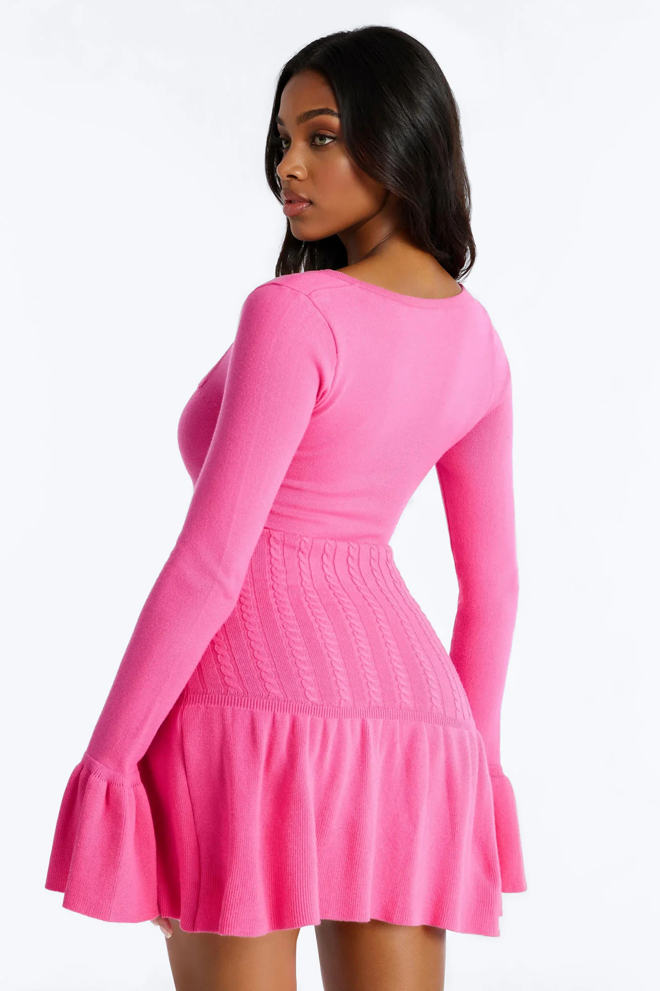 Silvana Rose Sweater Mini Dress - Pink - Image 3
