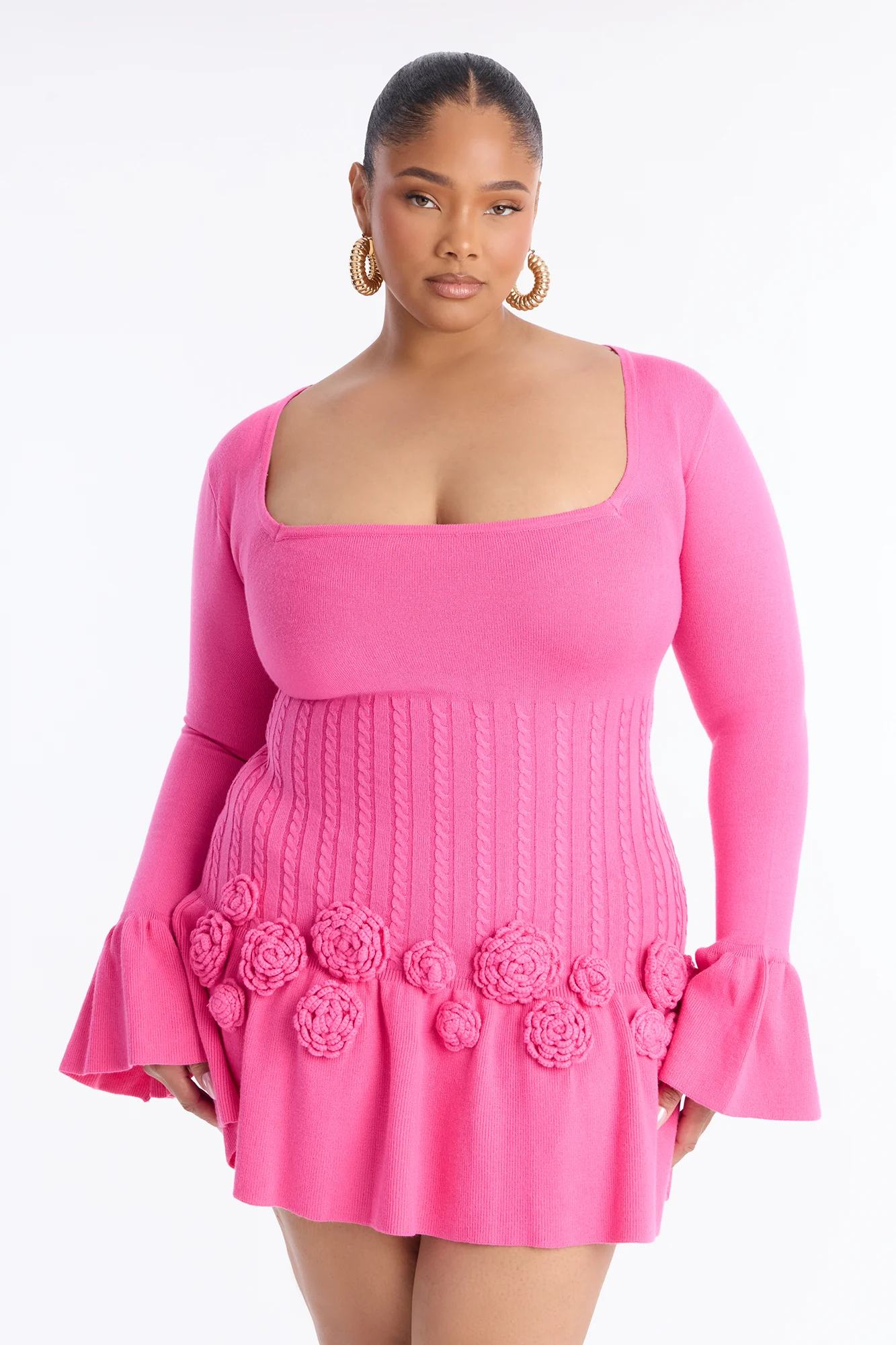 Silvana Rose Sweater Mini Dress - Pink - Image 5