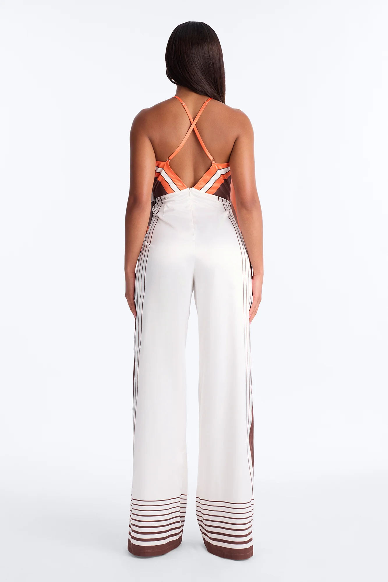 Simone Plunge Cowl Jumpsuit - Orange - Image 4