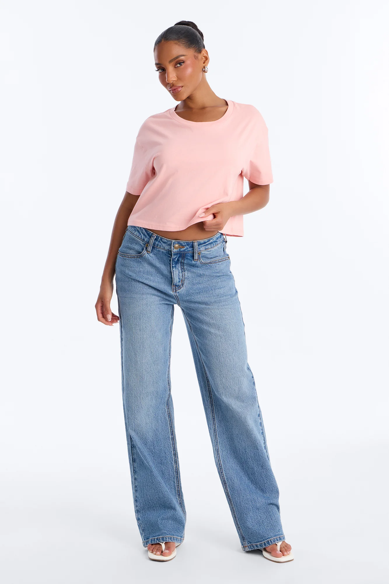 Simple And Modern Cropped Tee - Rosette - Image 2