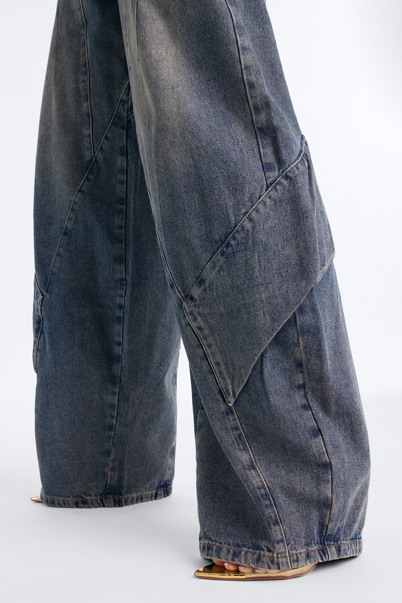 Simply Me Paneled Baggy Jeans - Dark Wash - Image 3