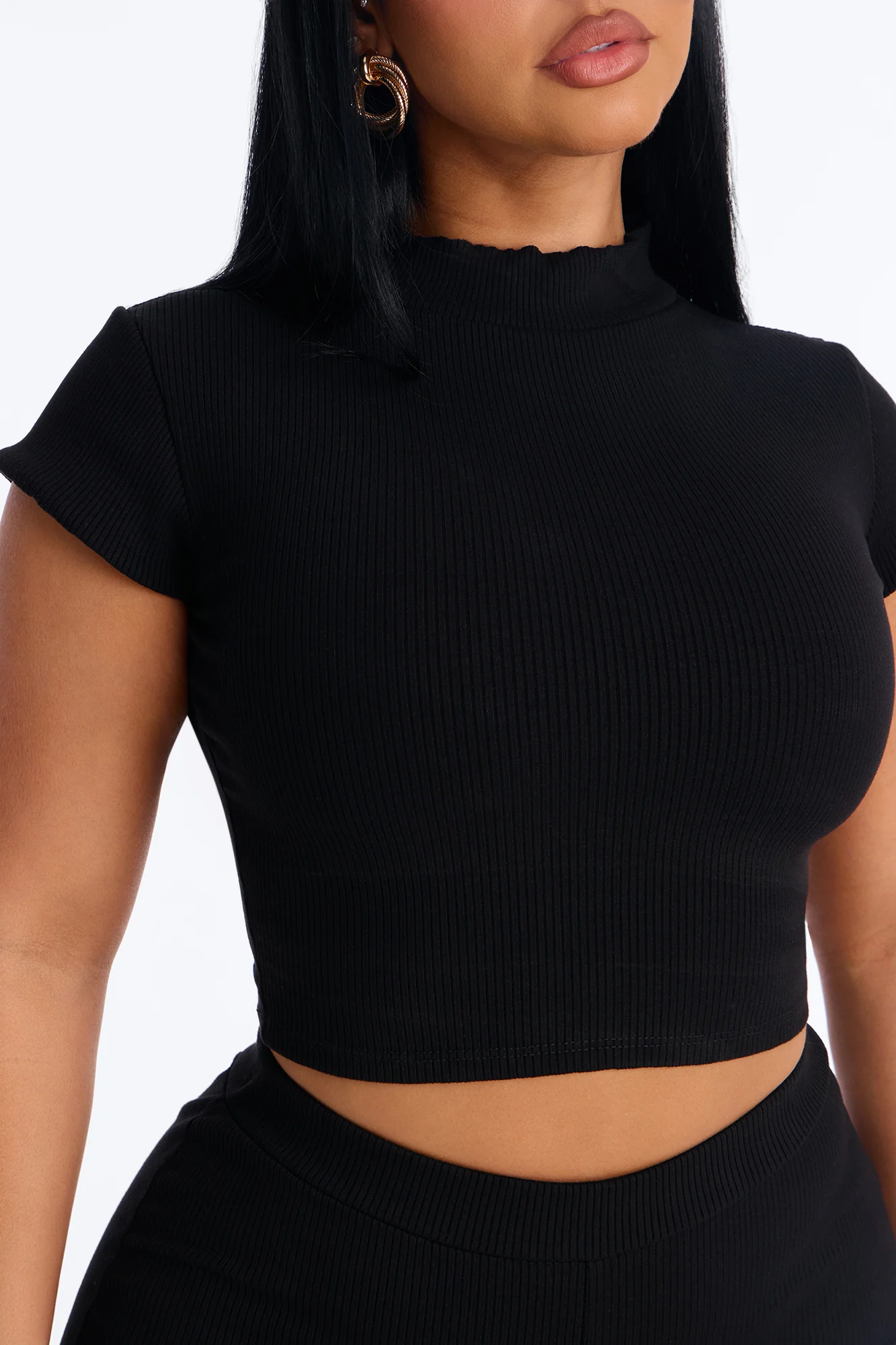 Simply Snatched Mock Neck Legging Set - Black - Image 3