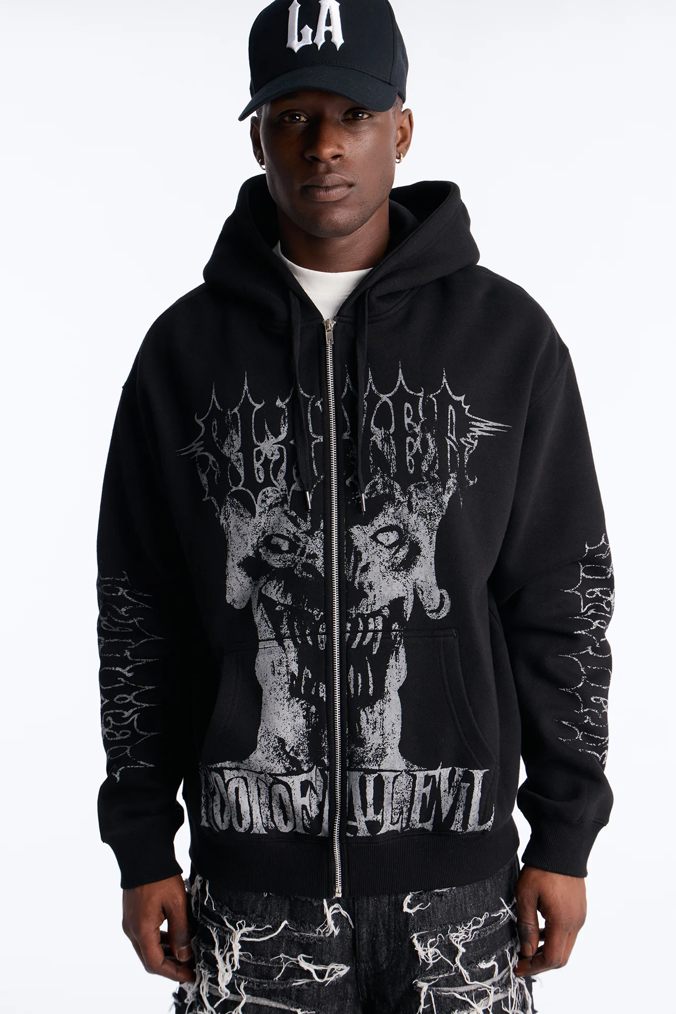 Slayer Tour 1988 Vintage Zip Hoodie - Black Wash