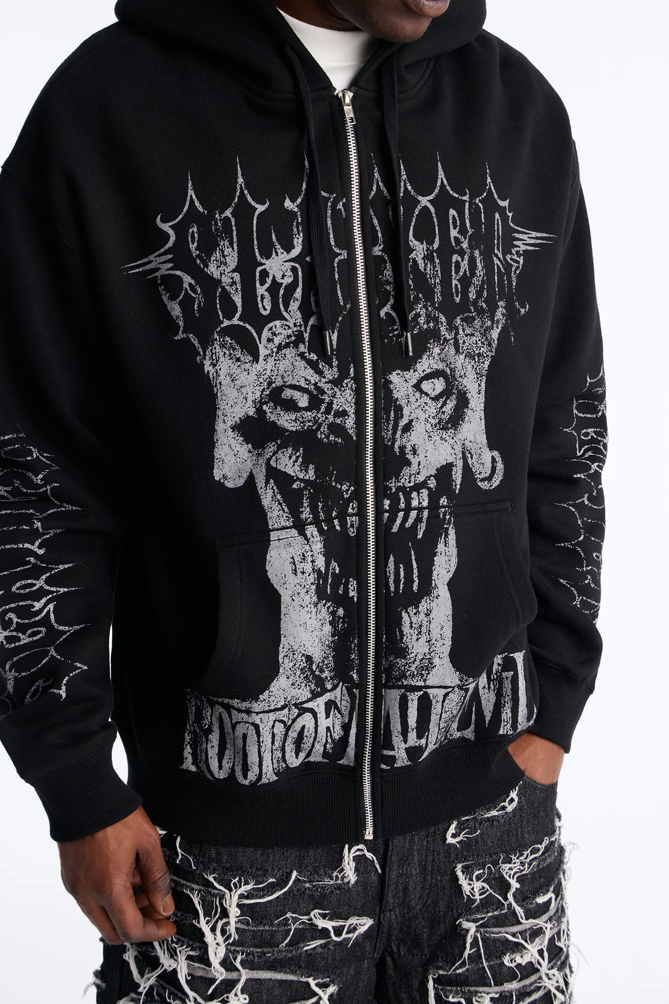 Slayer Tour 1988 Vintage Zip Hoodie - Black Wash - Image 3
