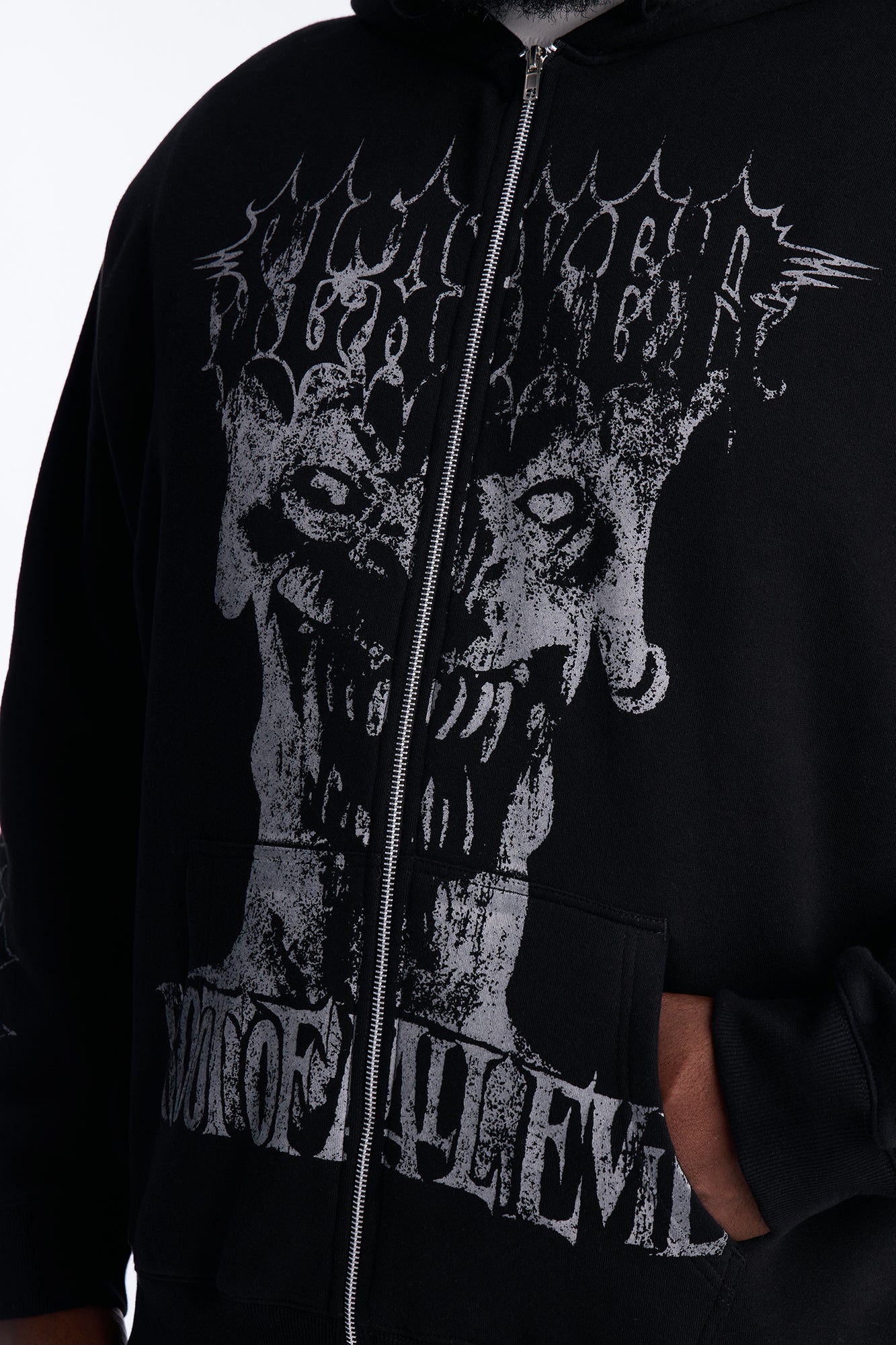 Slayer Tour 1988 Vintage Zip Hoodie - Black Wash - Image 8
